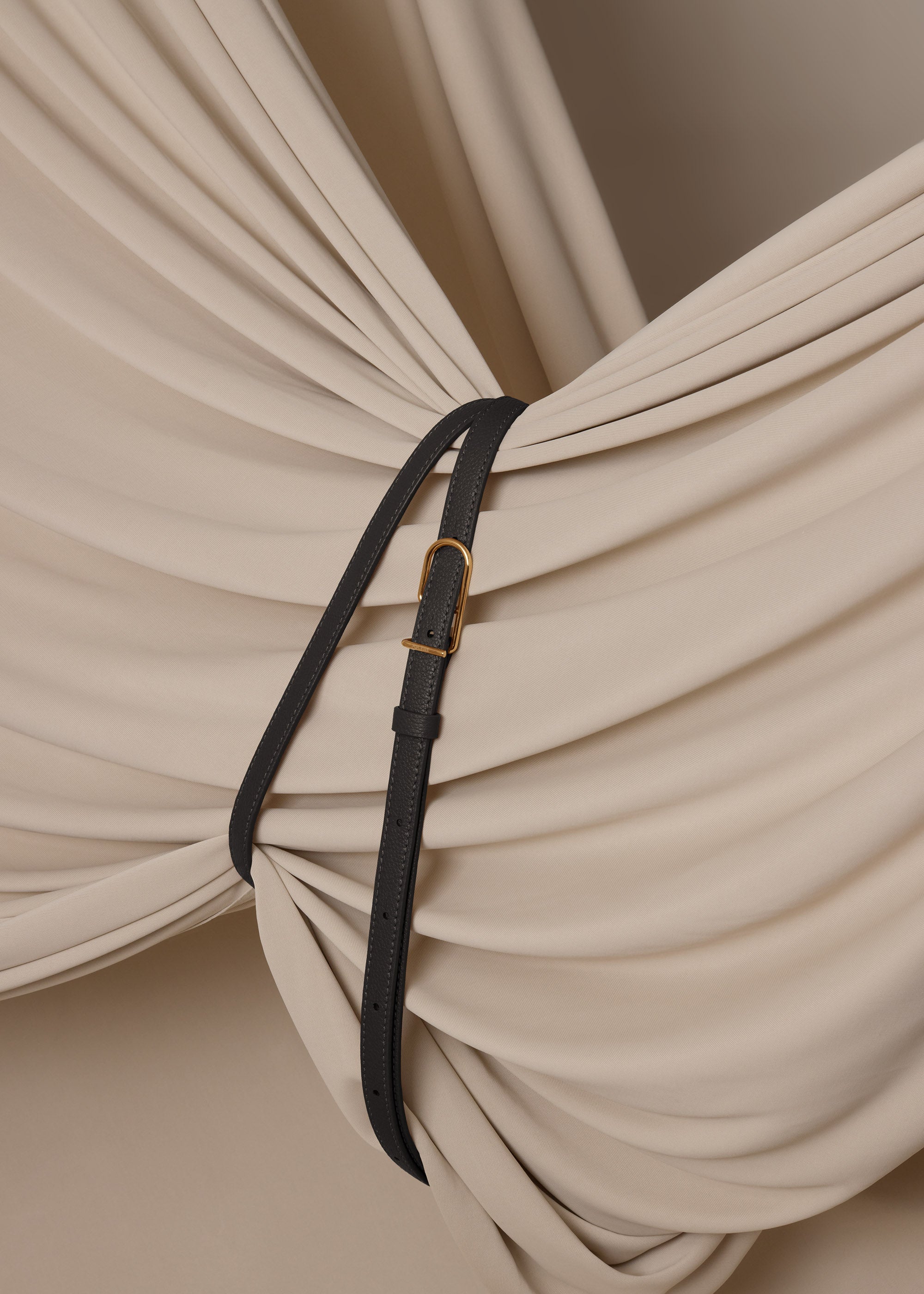 Polene* ポレーヌUmi Thin Belt スキニーベルト(関税送料込) Polène | Belt - Umi Thin - Textured Black