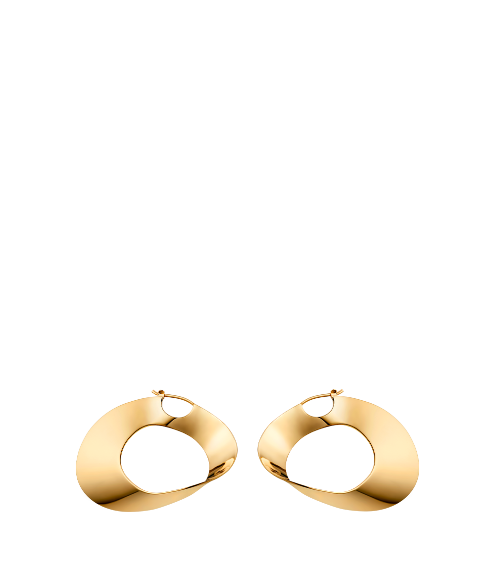 Pol ne Earrings ole Hoop 24 carat gold gilded