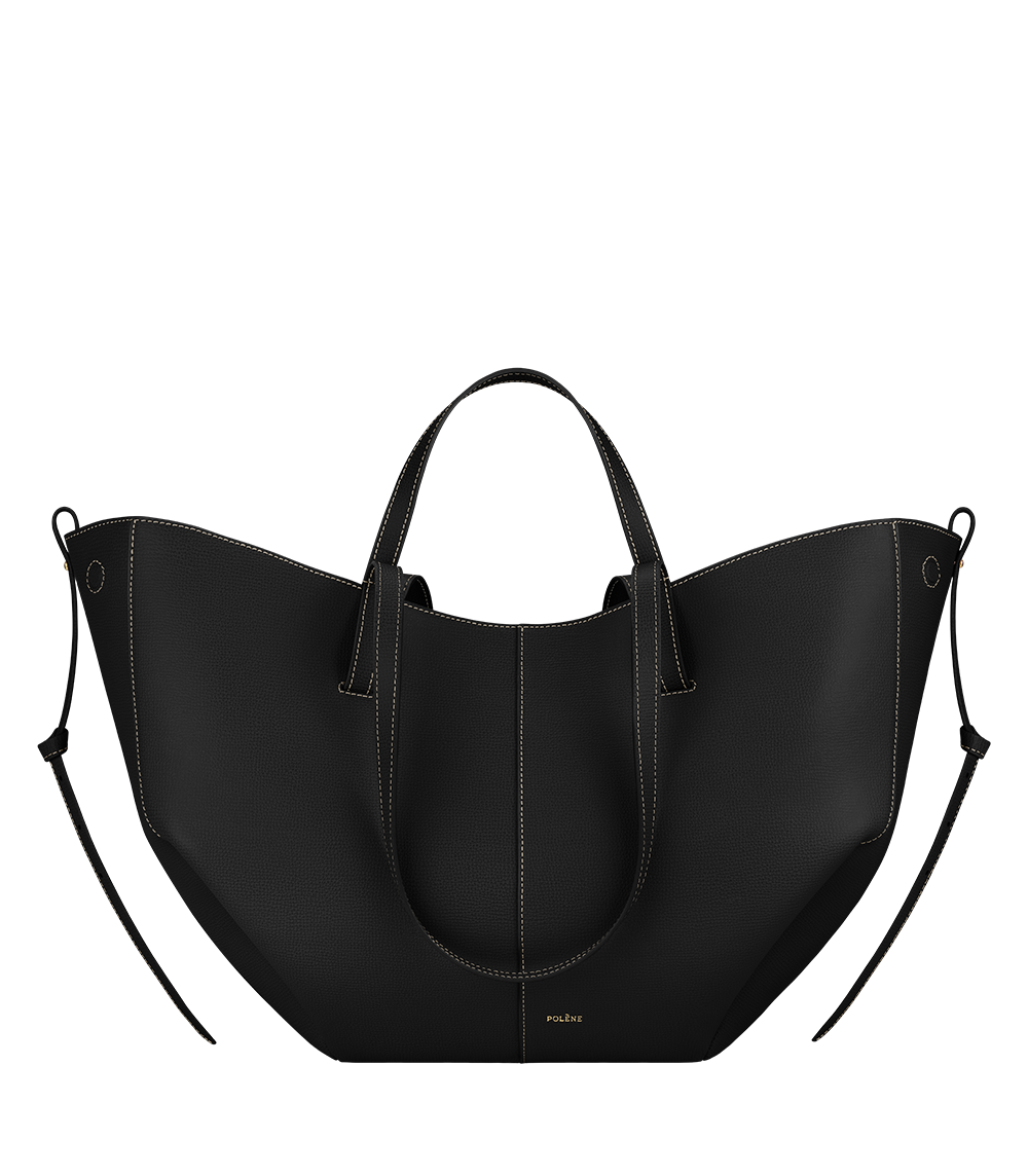 Polène | Bag - Cyme - Textured Black with Offwhite Stitching Polène | Bag - Cyme - Textured Black with Offwhite Stitching