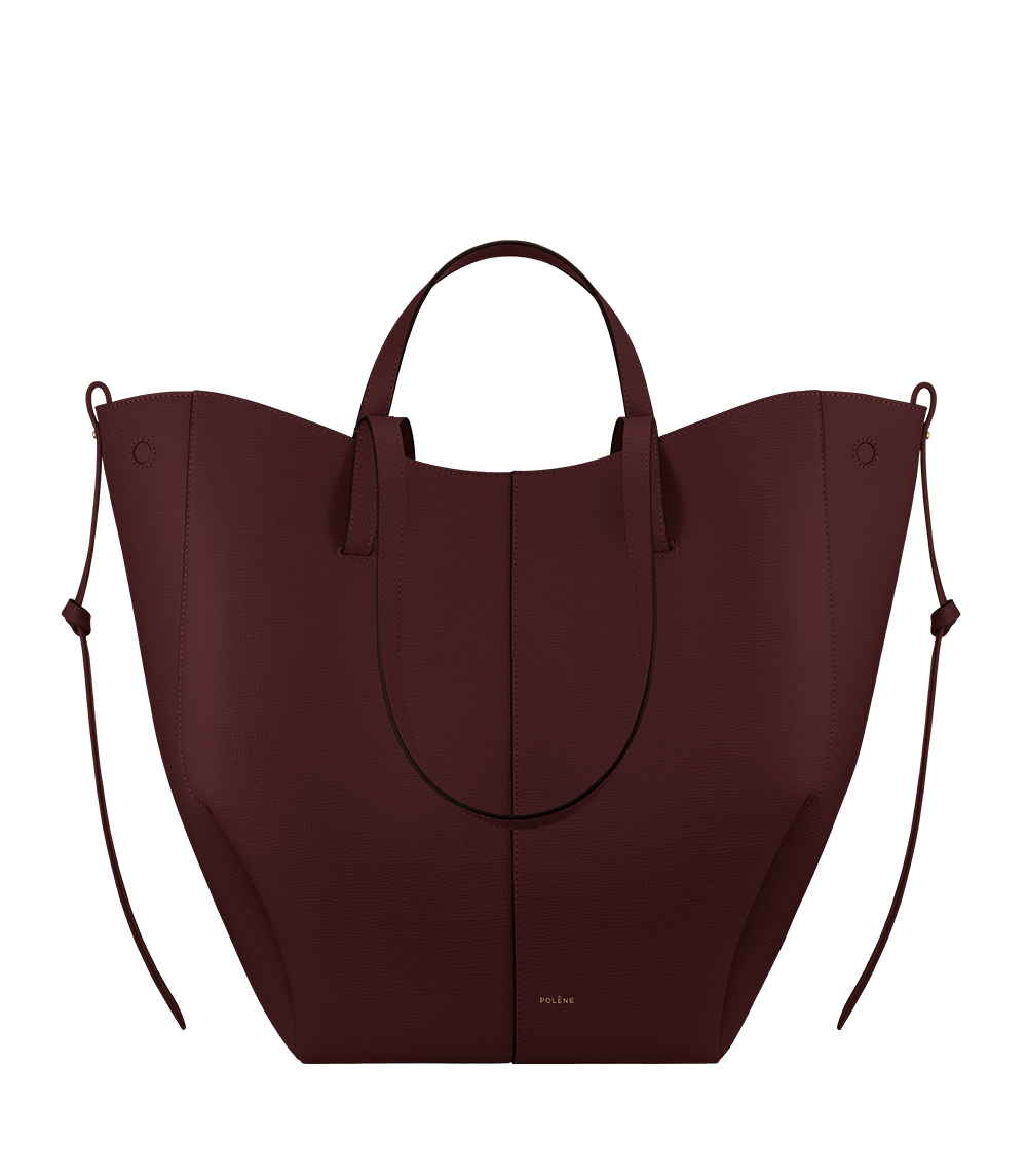 Polène | Bag - Cyme Tote - Textured Black Cherry – Polène EU