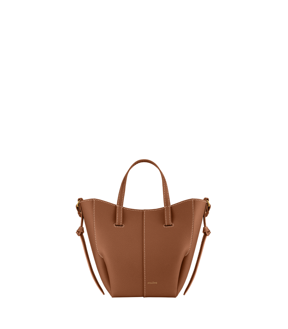 Polène | Bag - Cyme Tote Nano - Textured Camel – Polène EU