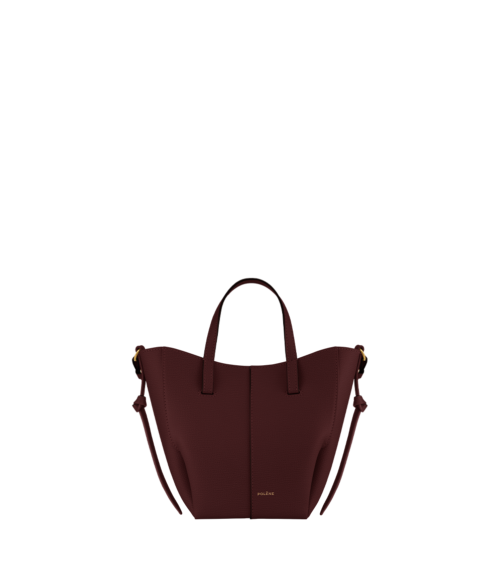 Polène | Bag - Cyme Tote Nano - Textured Black Cherry – Polène EU
