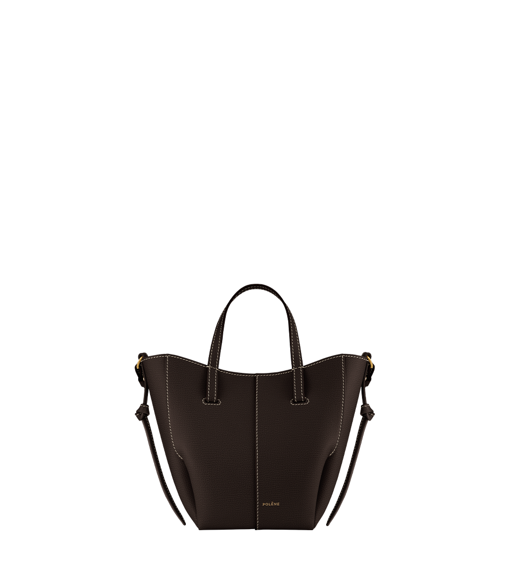 Polène | Bag - Cyme Tote Nano - Textured Ebony – Polène EU