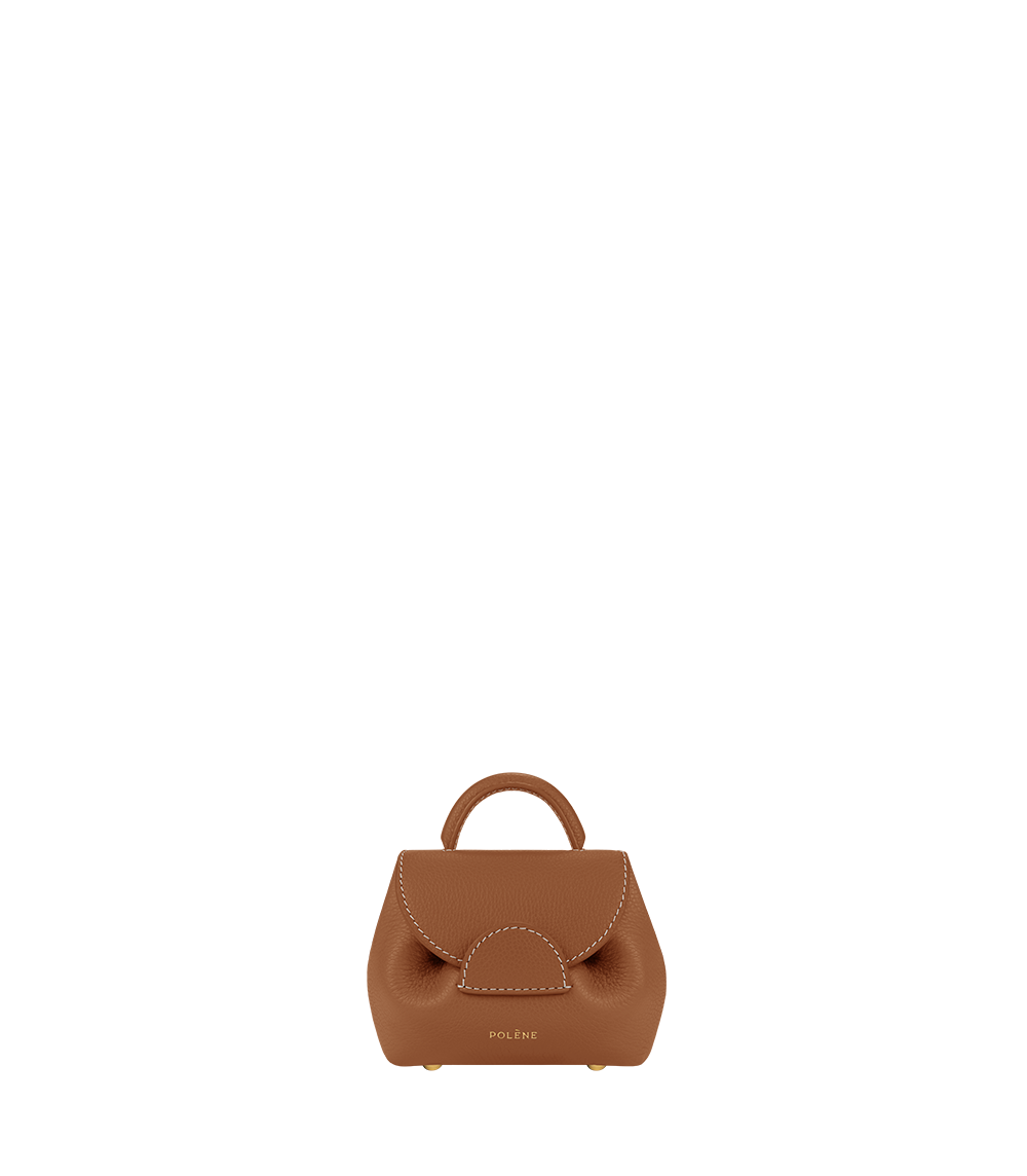 Numéro un mini leather handbag Polene Camel in Leather - 35037787