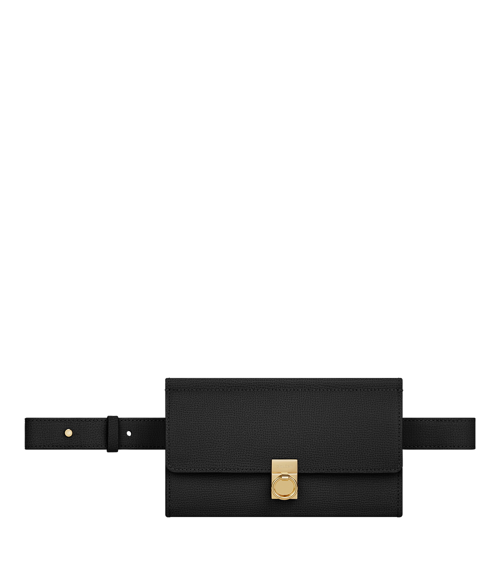 Numéro Sept Belt - Black Textured Leather