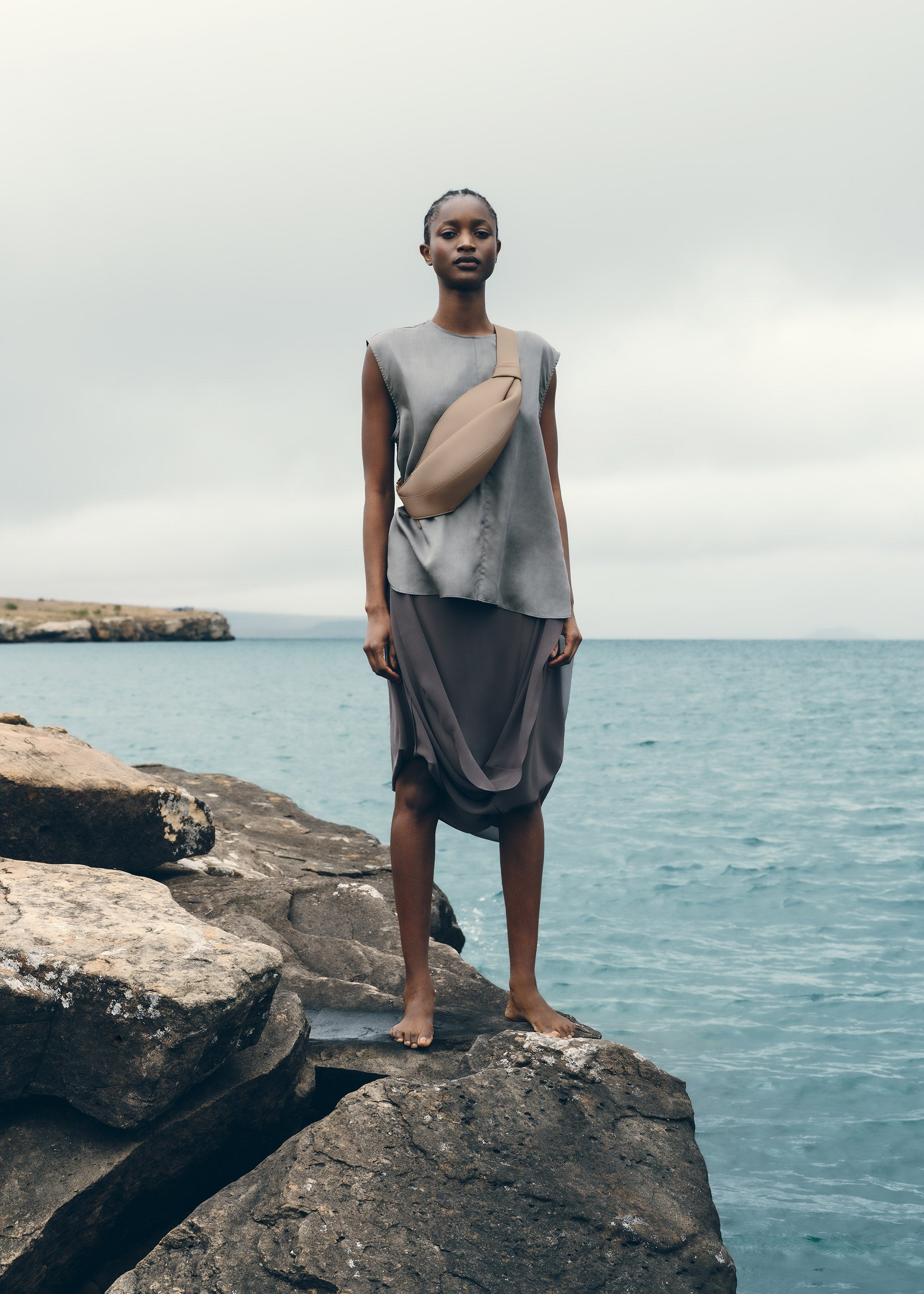 Polène | Belt - Thin Umi - Textured Black – Polène EU