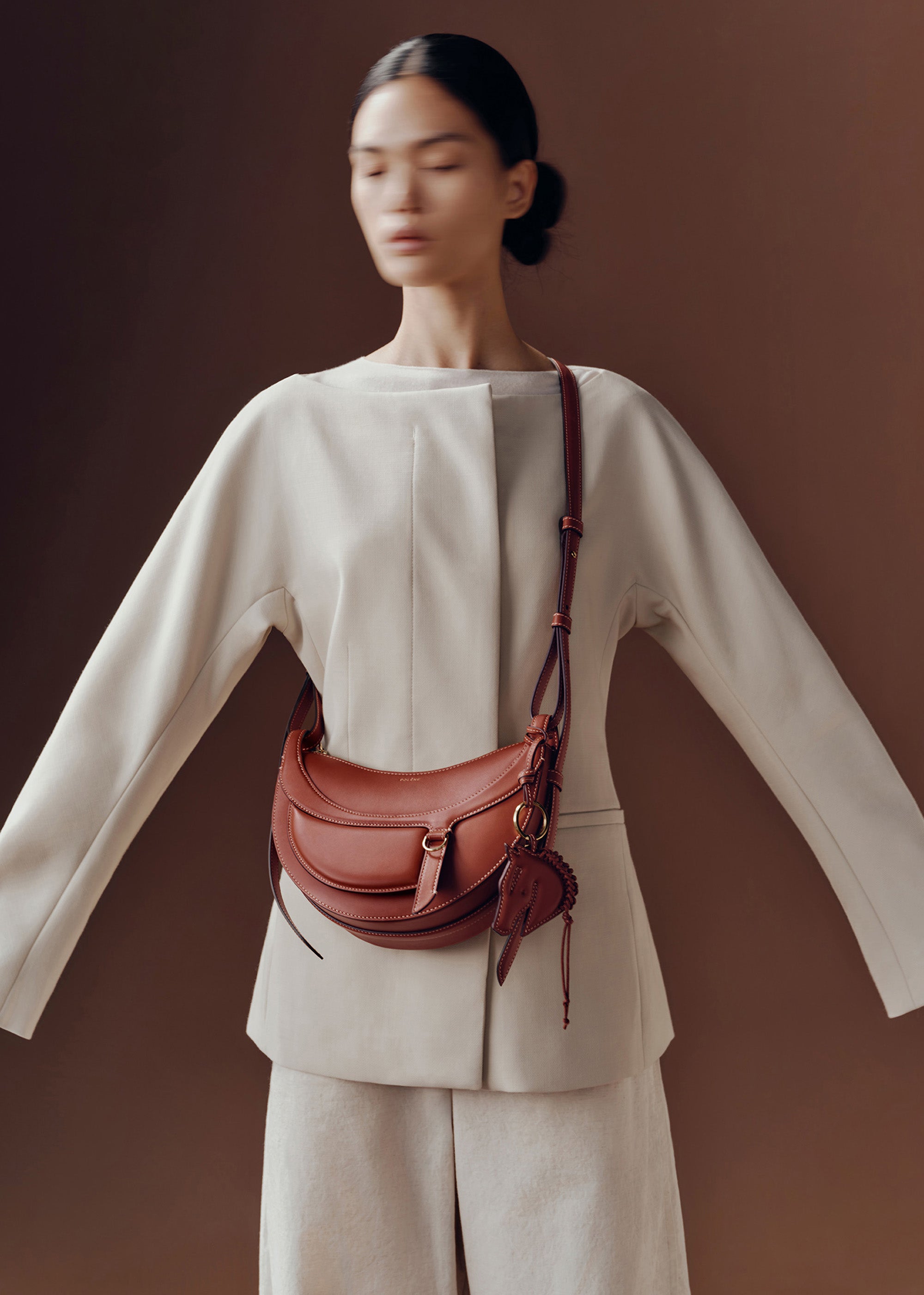 Polène I Bag - Numéro Dix - Galop Cognac – Polène EU