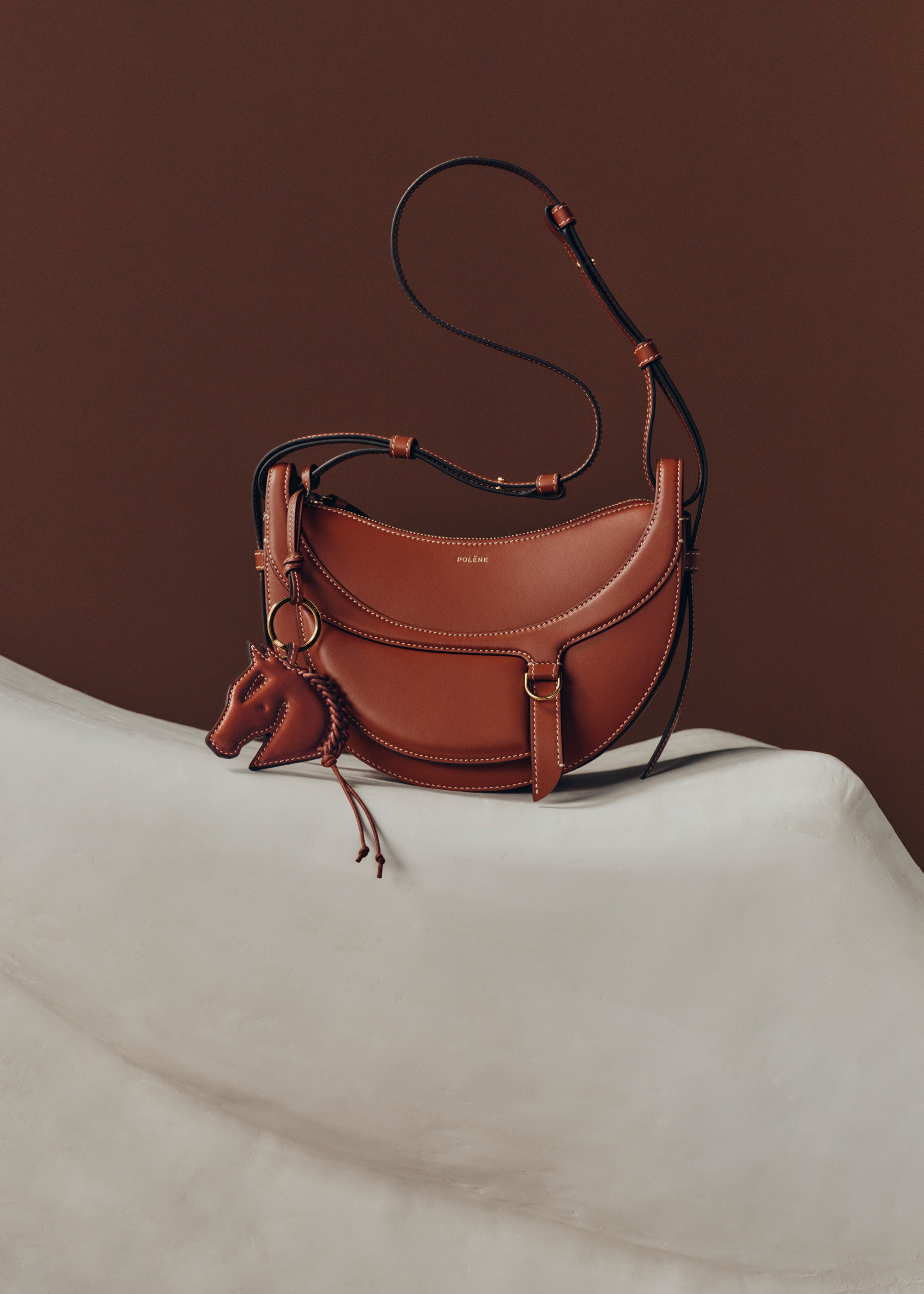 Polène I Bag - Numéro Dix - Galop Cognac – Polène EU