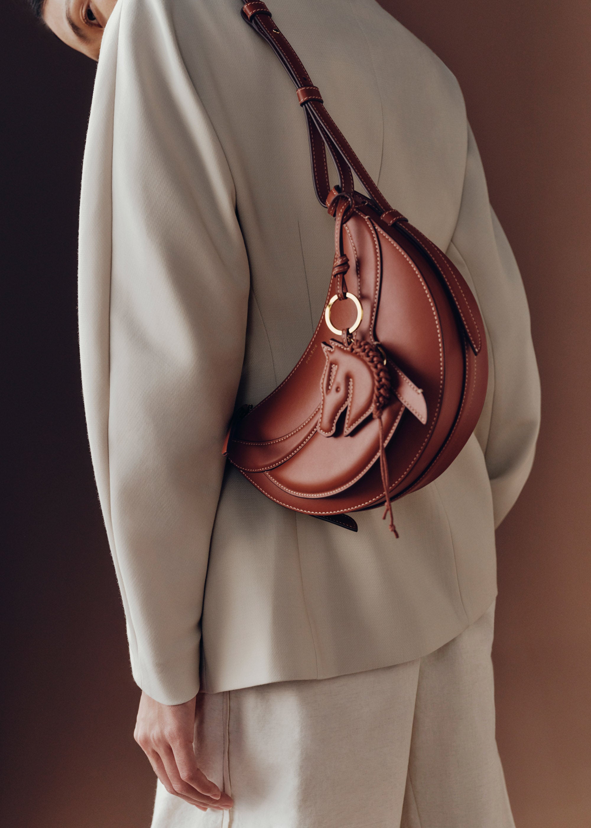 Polène I Bag - Numéro Dix - Galop Cognac – Polène EU