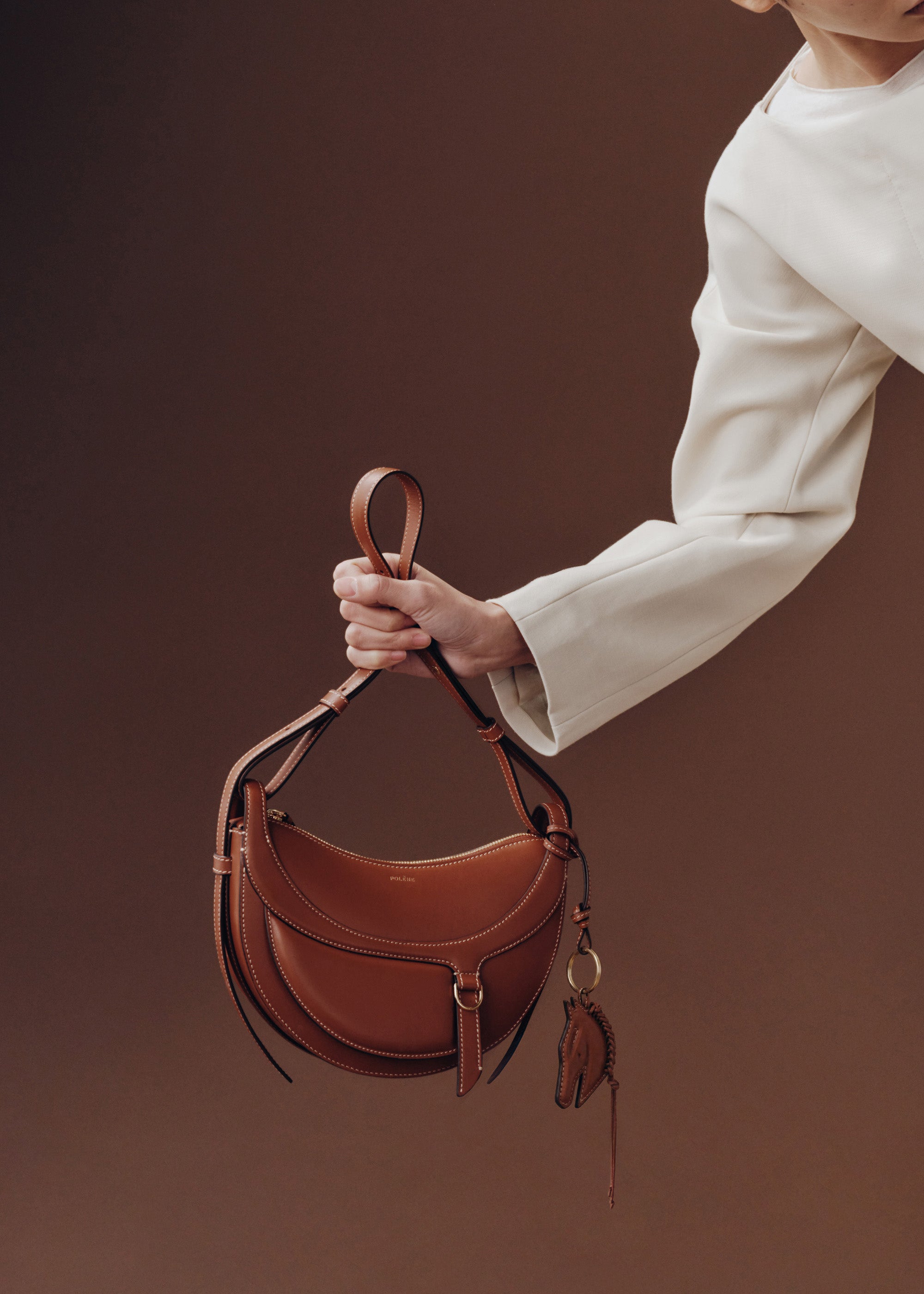 Polène I Bag - Numéro Dix - Galop Cognac – Polène EU