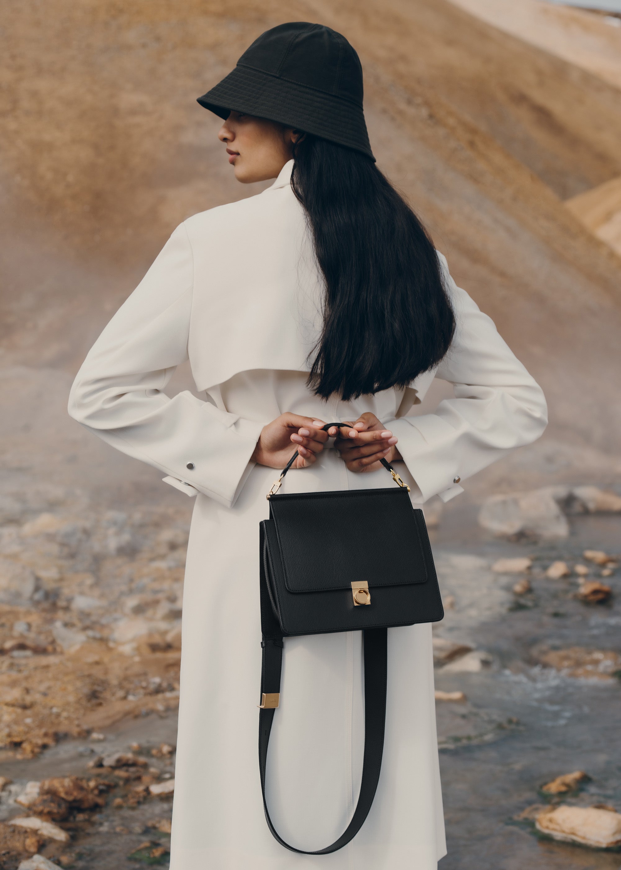 Celine box bag - grey coat - fashion outfit - minimal