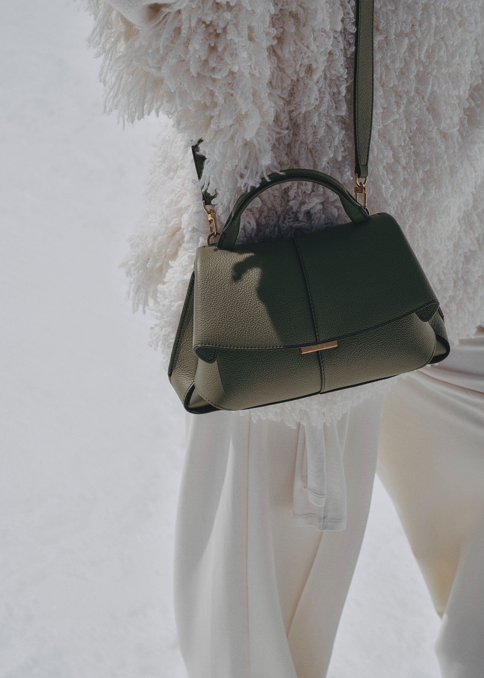 Polene Mini Polène | Bag - Mokki Mini - Textured Smoky Green – Polène EU
