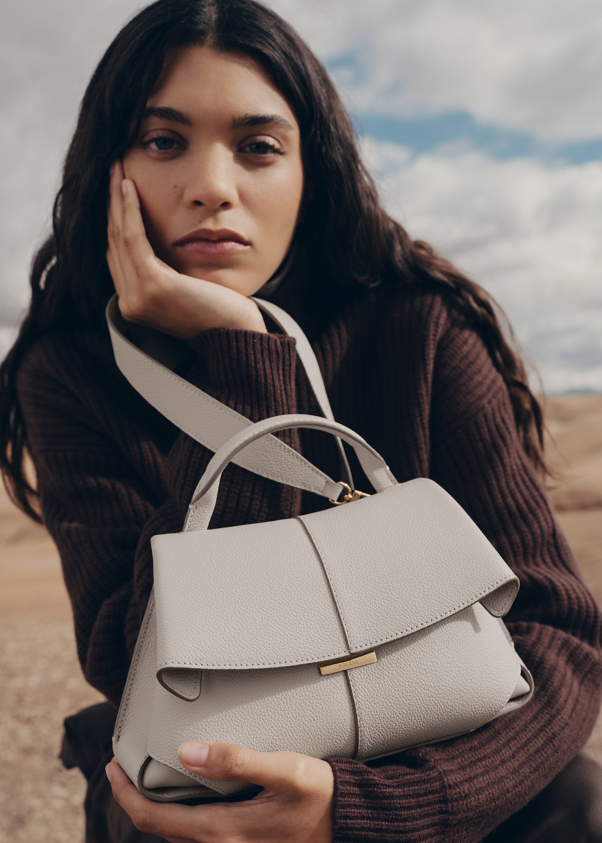 Polène | Bag - Mokki Mini - Textured Chalk – Polène EU