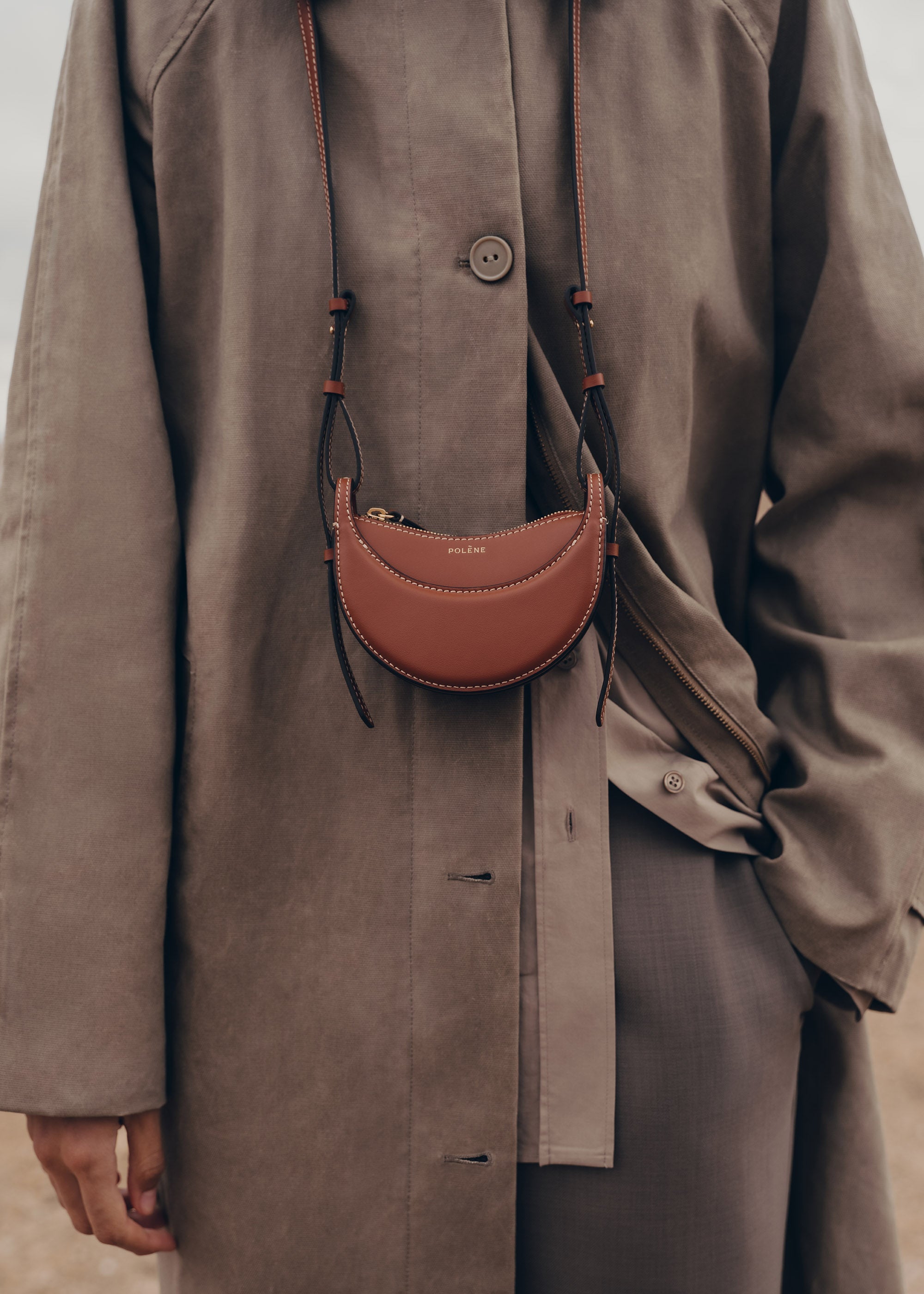 Polène | Bag - Numéro Dix Micro - Smooth Cognac – Polène EU