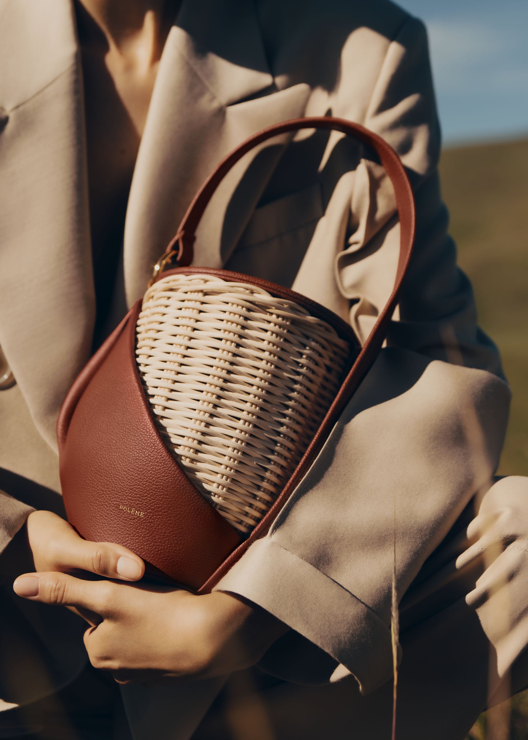 Polène | Bag - Yké - Textured Cognac