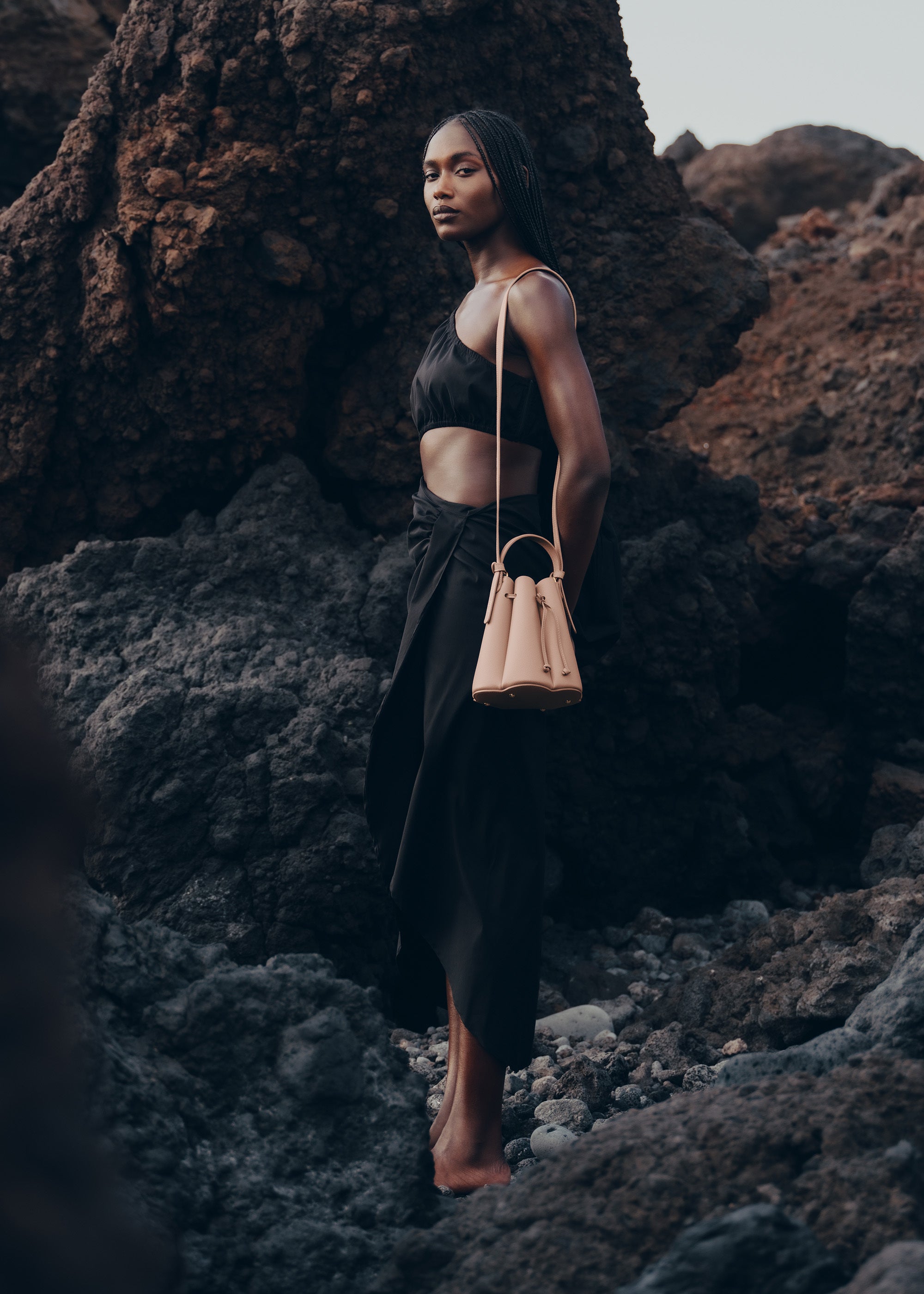 Polène | Bag - Numéro Huit Mini - Textured Nude – Polène EU