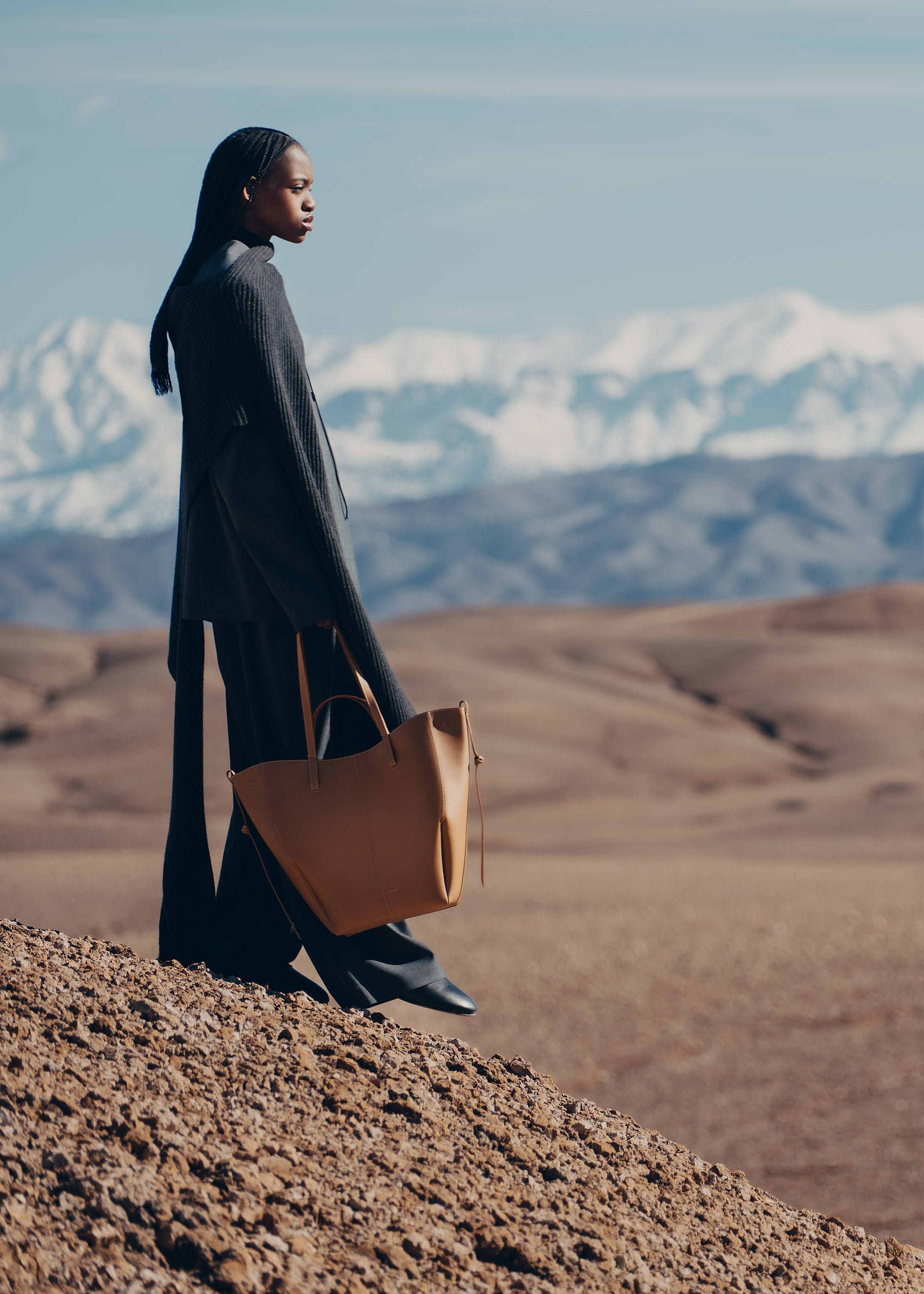 Polène | Bag - Cyme Tote - Textured Camel – Polène EU