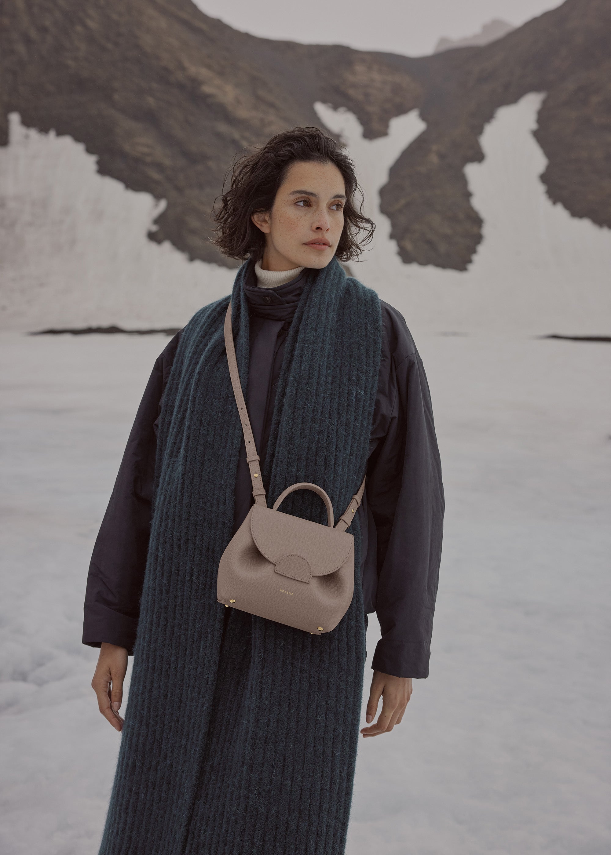 Polène Bag Numéro Un Nano Textured Taupe – Polène EU