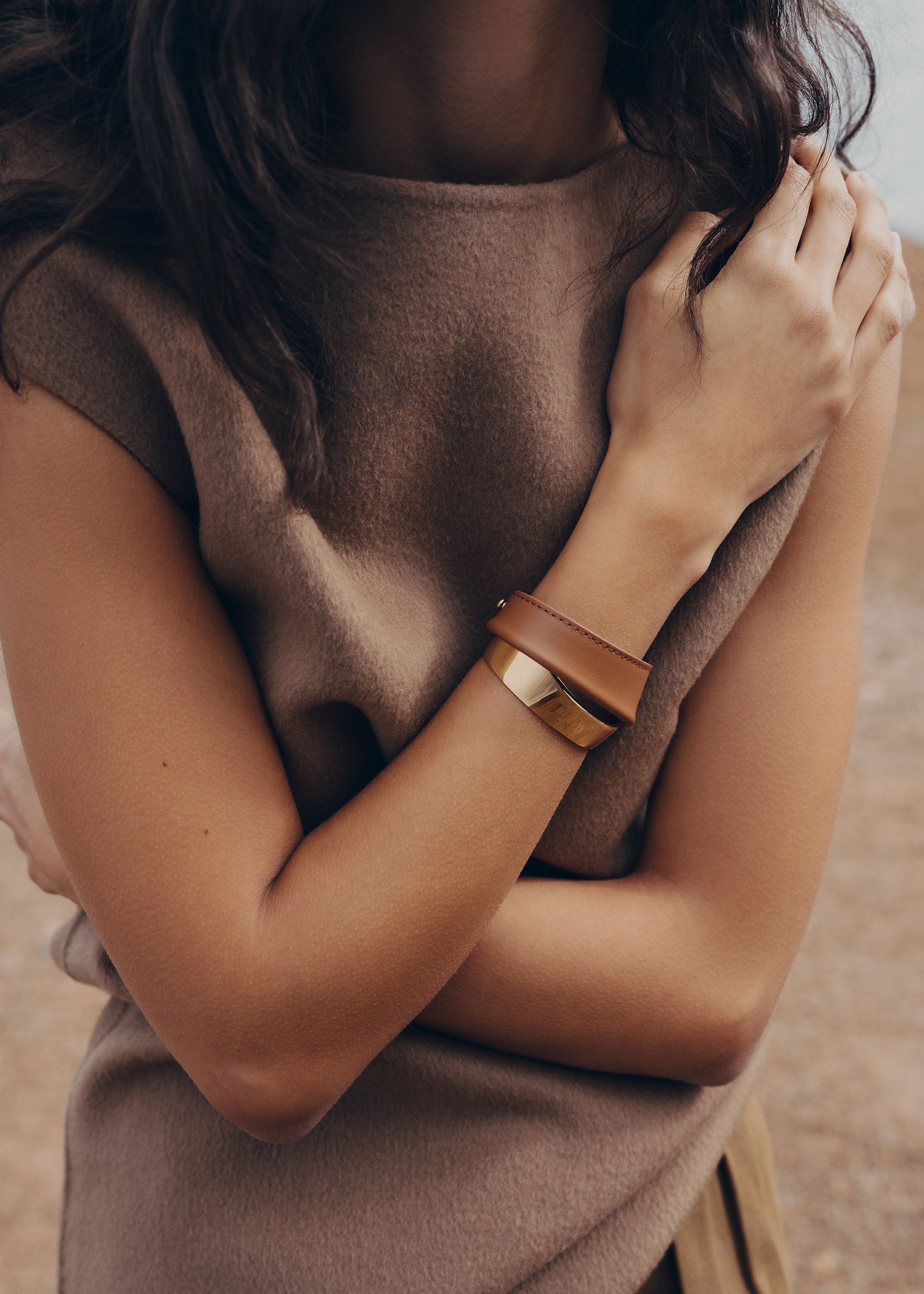 Polène | Card Holder - Kayé - Textured Duo Camel – Polène EU