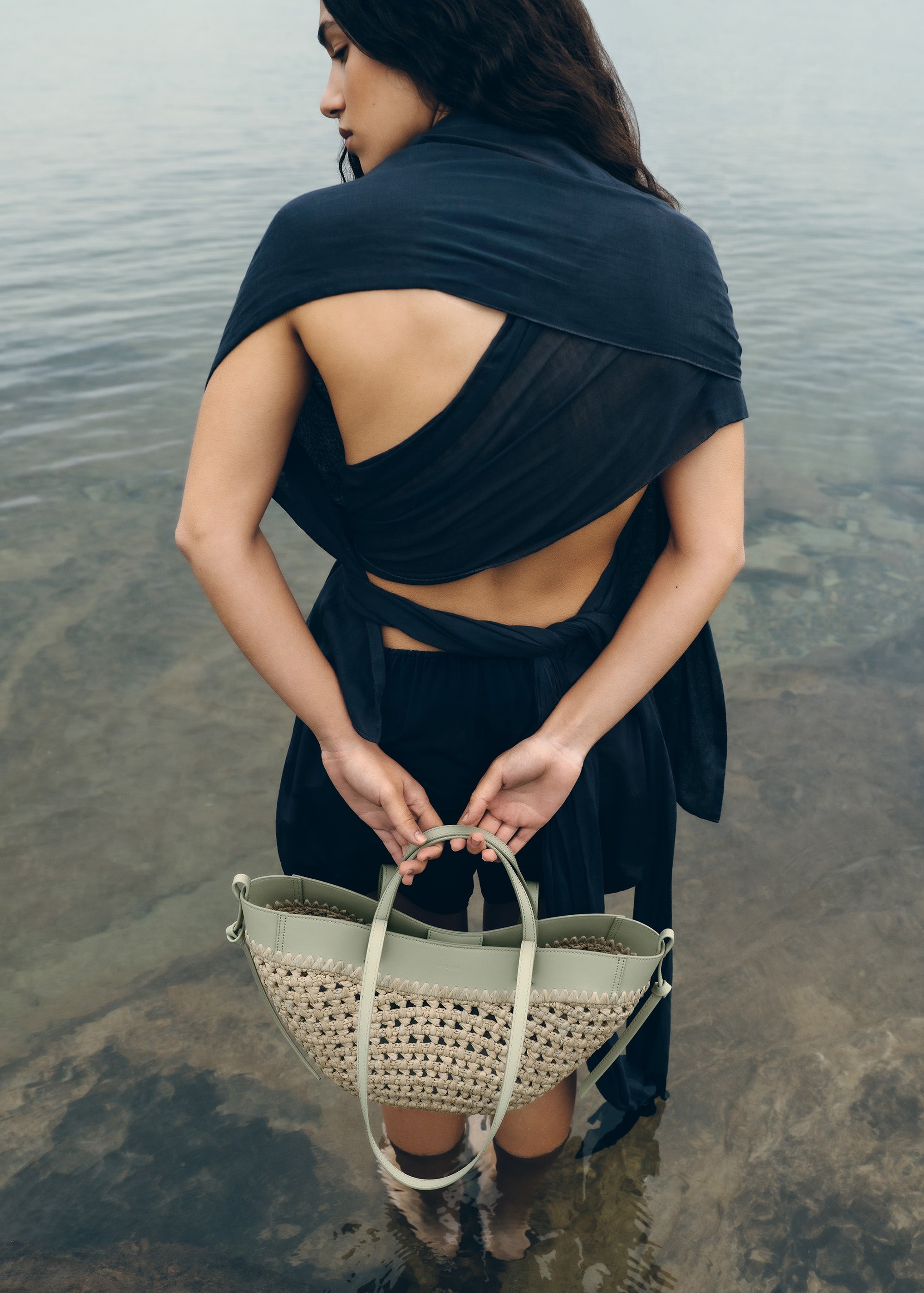 Polène | Bag - Cyme Mini - Raffia Laurel – Polène EU