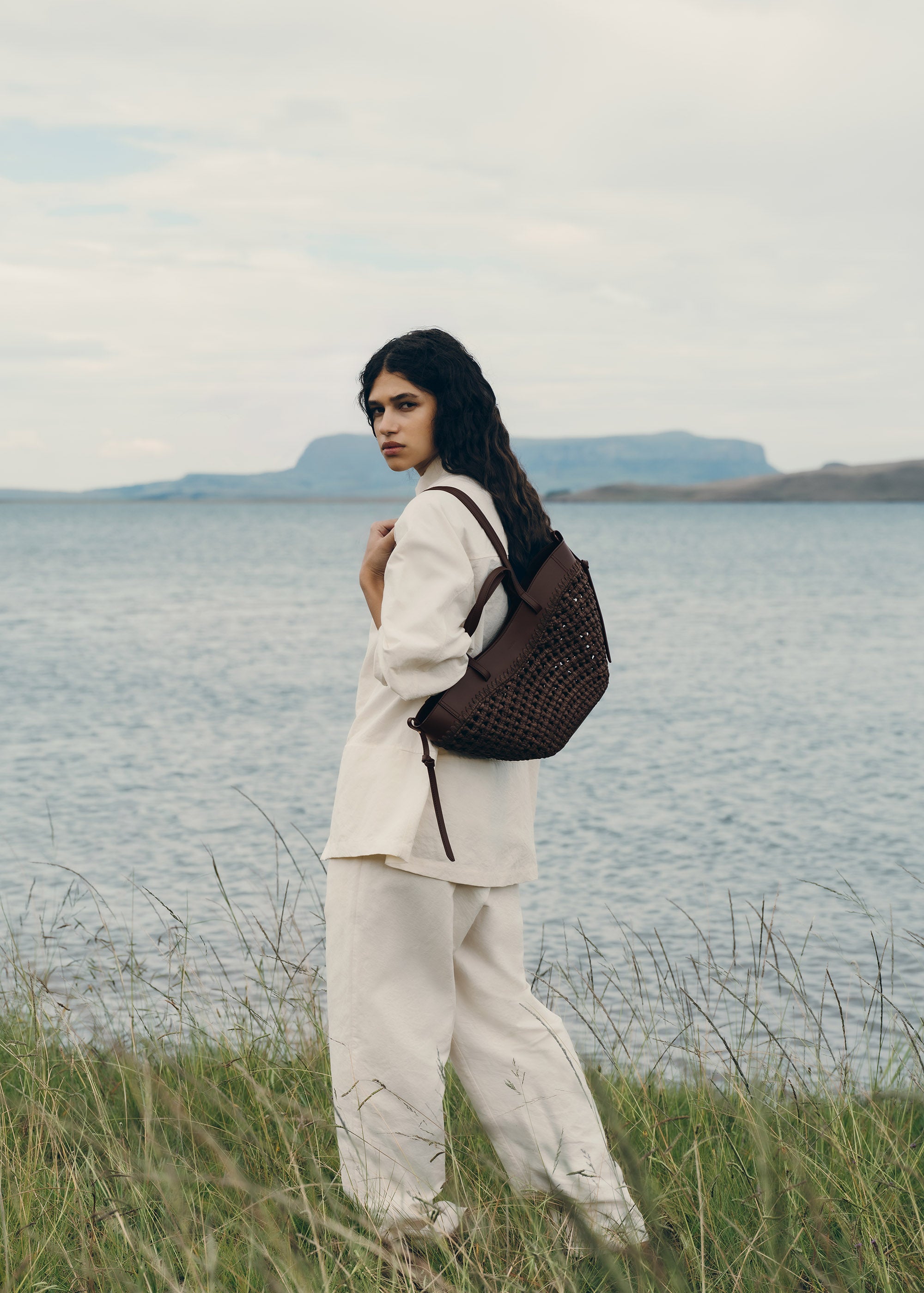 Polène | Bag - Cyme Mini - Raffia Ebony – Polène EU