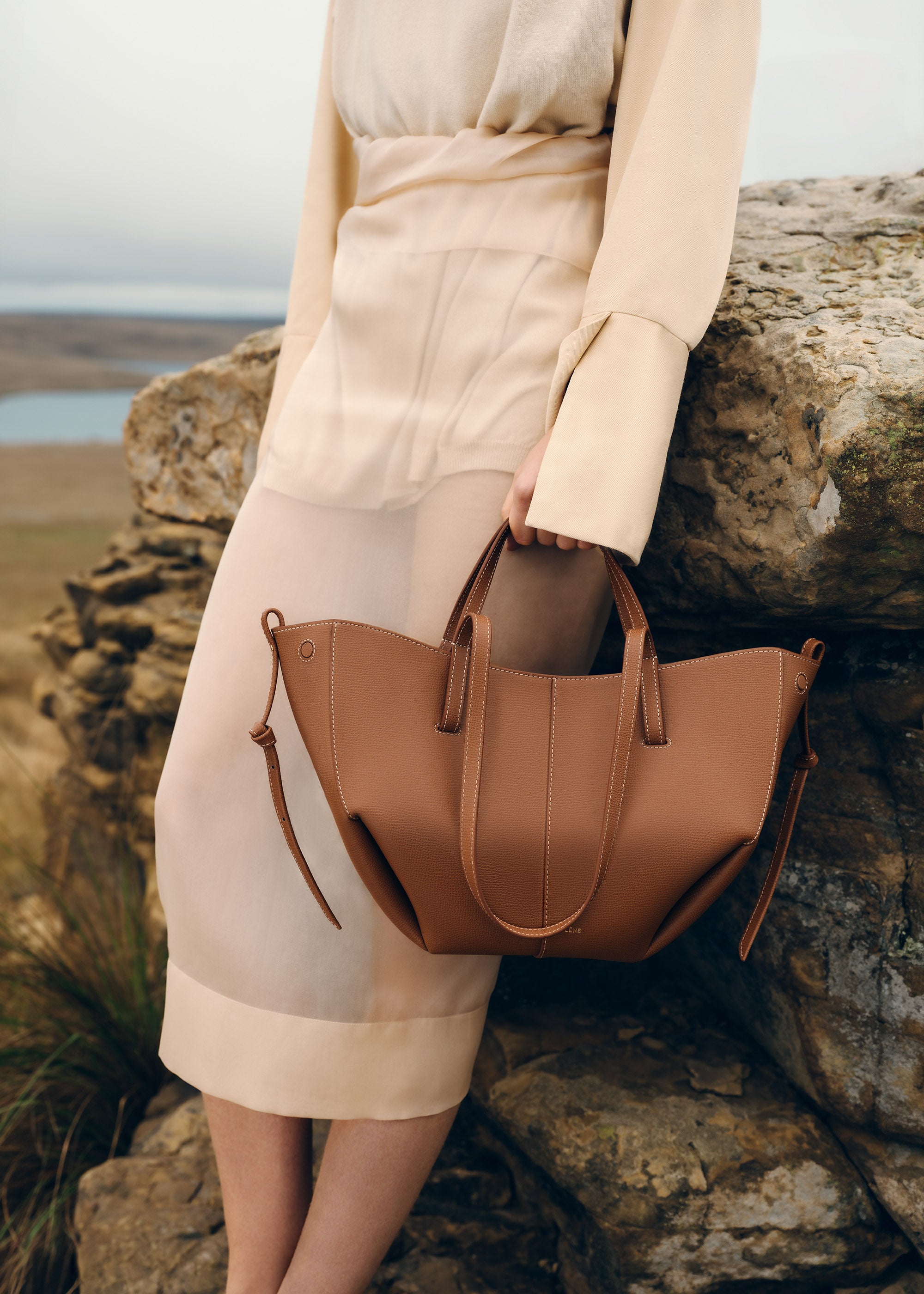 Polène | Bag - Cyme Mini - Textured Camel – Polène EU