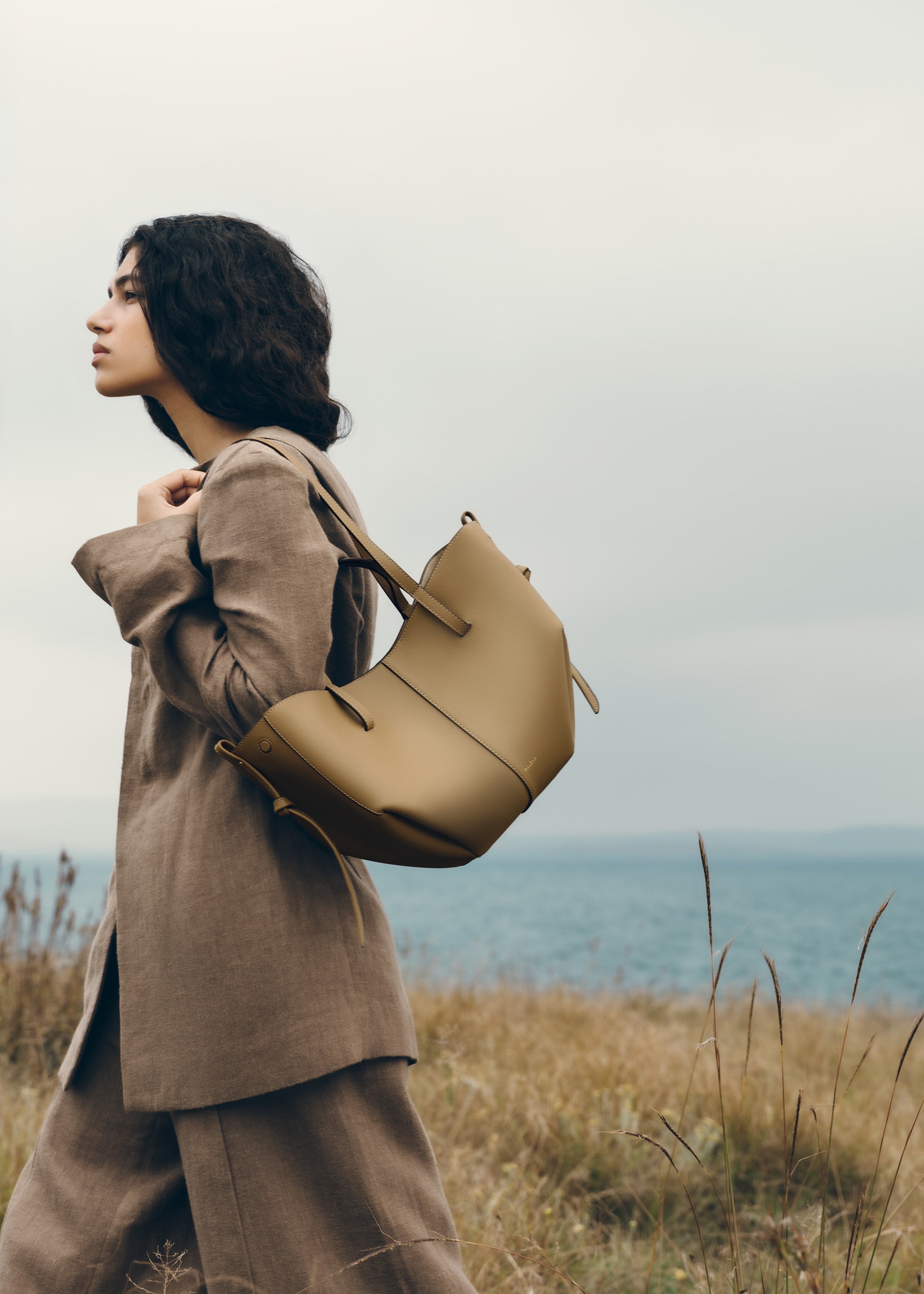 Polène | Bag - Cyme Mini - Textured Smoky Olive – Polène EU