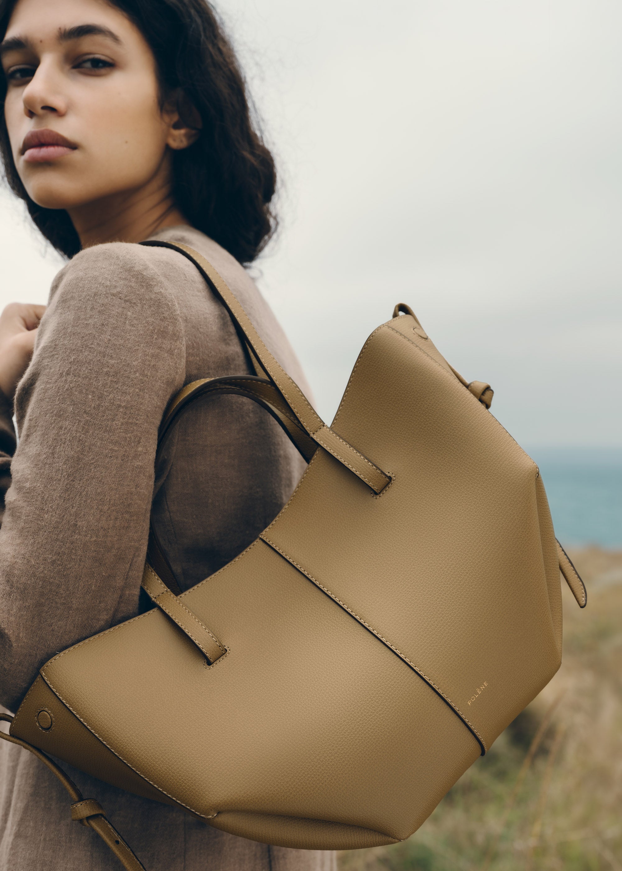 Polène | Bag - Cyme Mini - Textured Smoky Olive – Polène EU