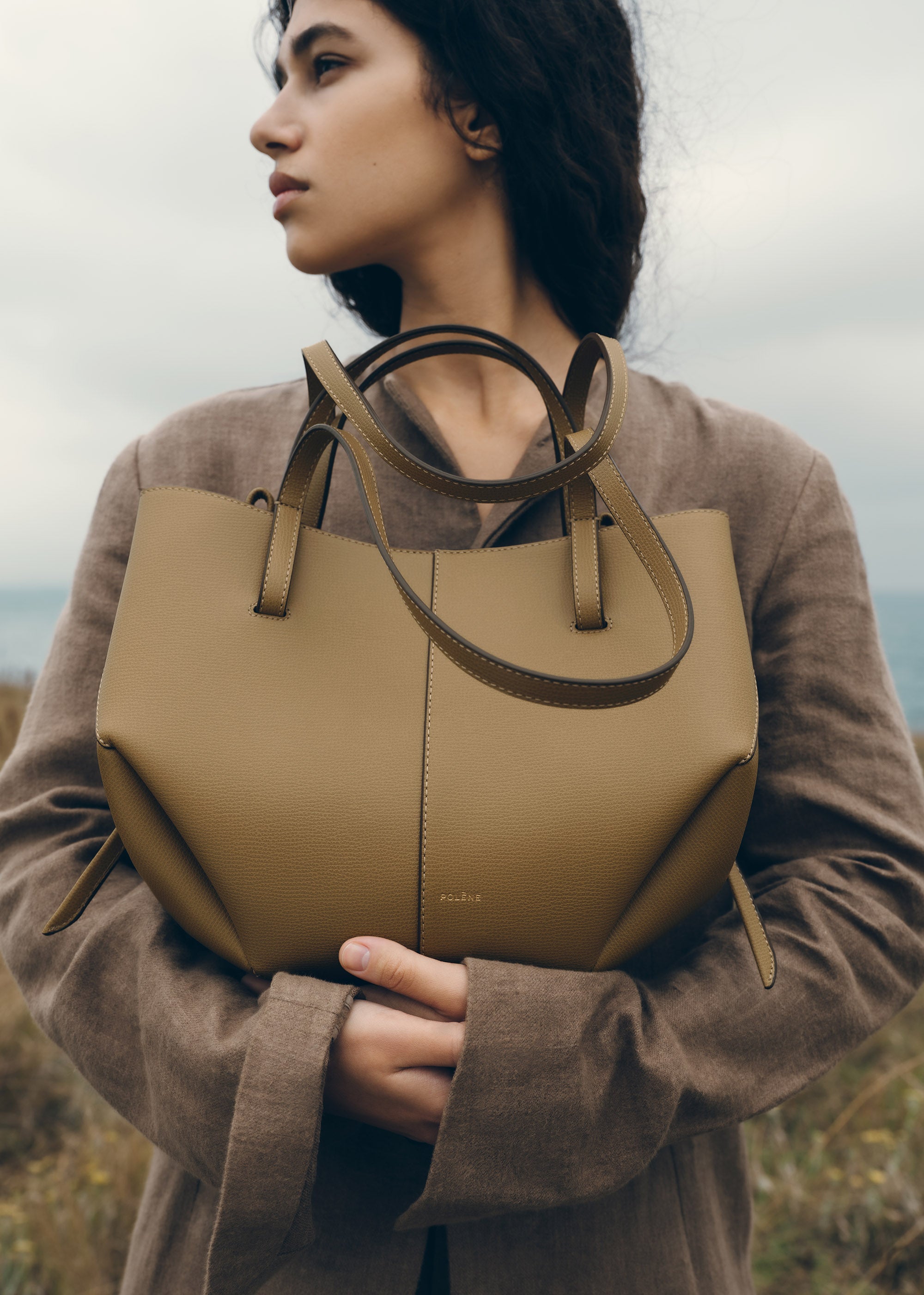 Polène | Bag - Cyme Mini - Textured Smoky Olive – Polène EU