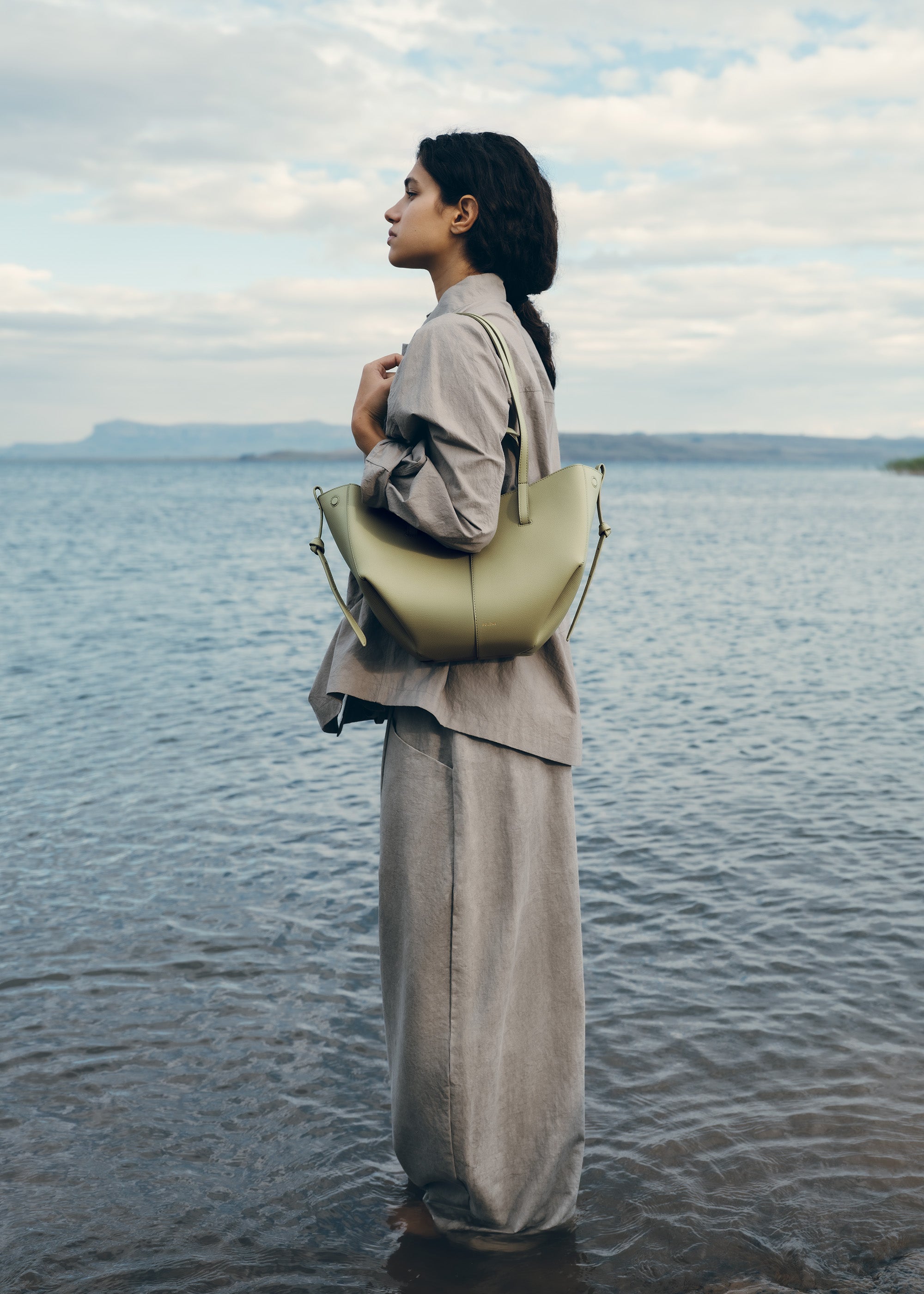 Polène | Bag - Cyme Mini - Textured Linden – Polène EU