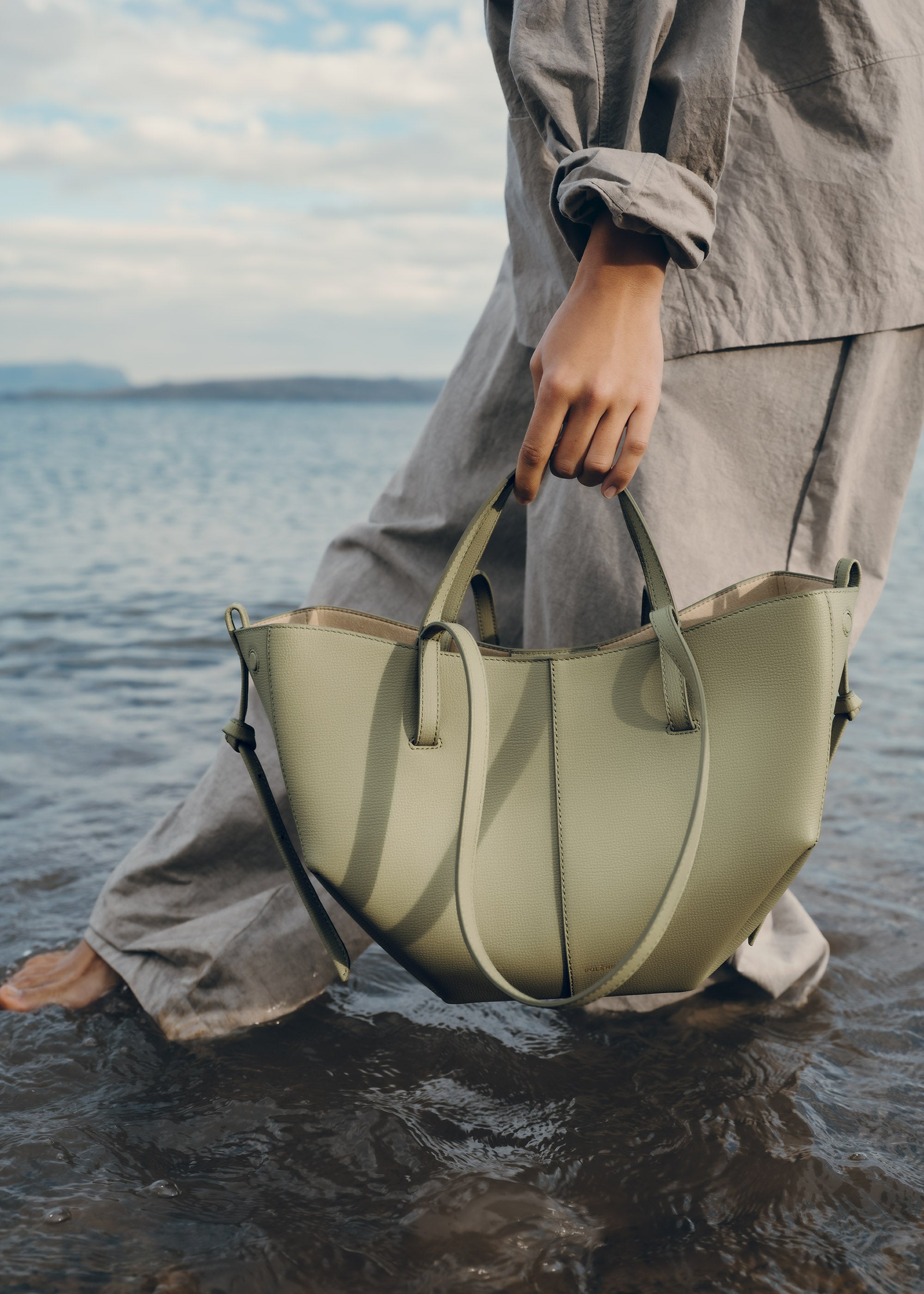 Polène | Bag - Cyme Mini - Textured Linden – Polène EU