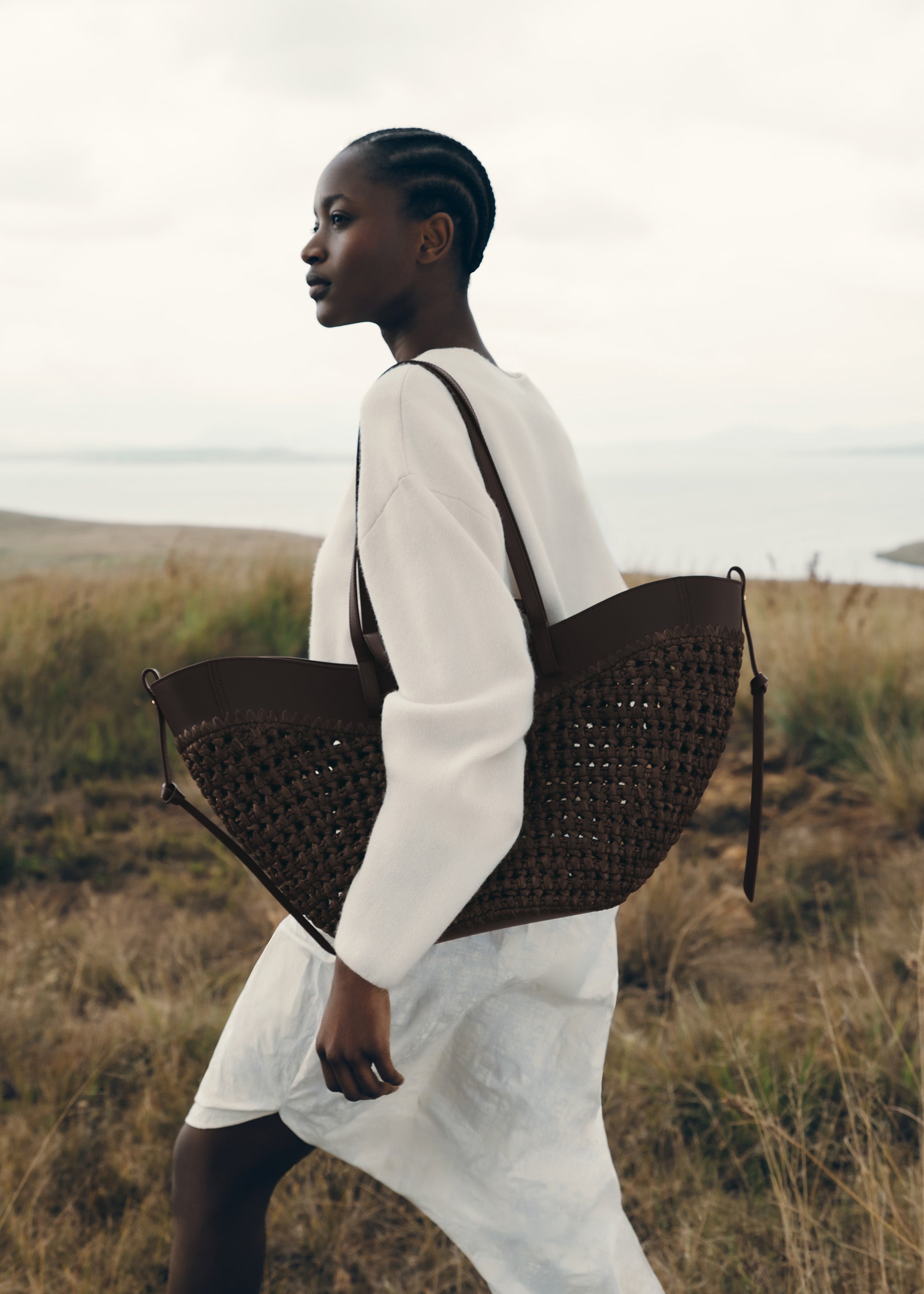 Polène | Bag - Cyme - Raphia Ebony – Polène EU