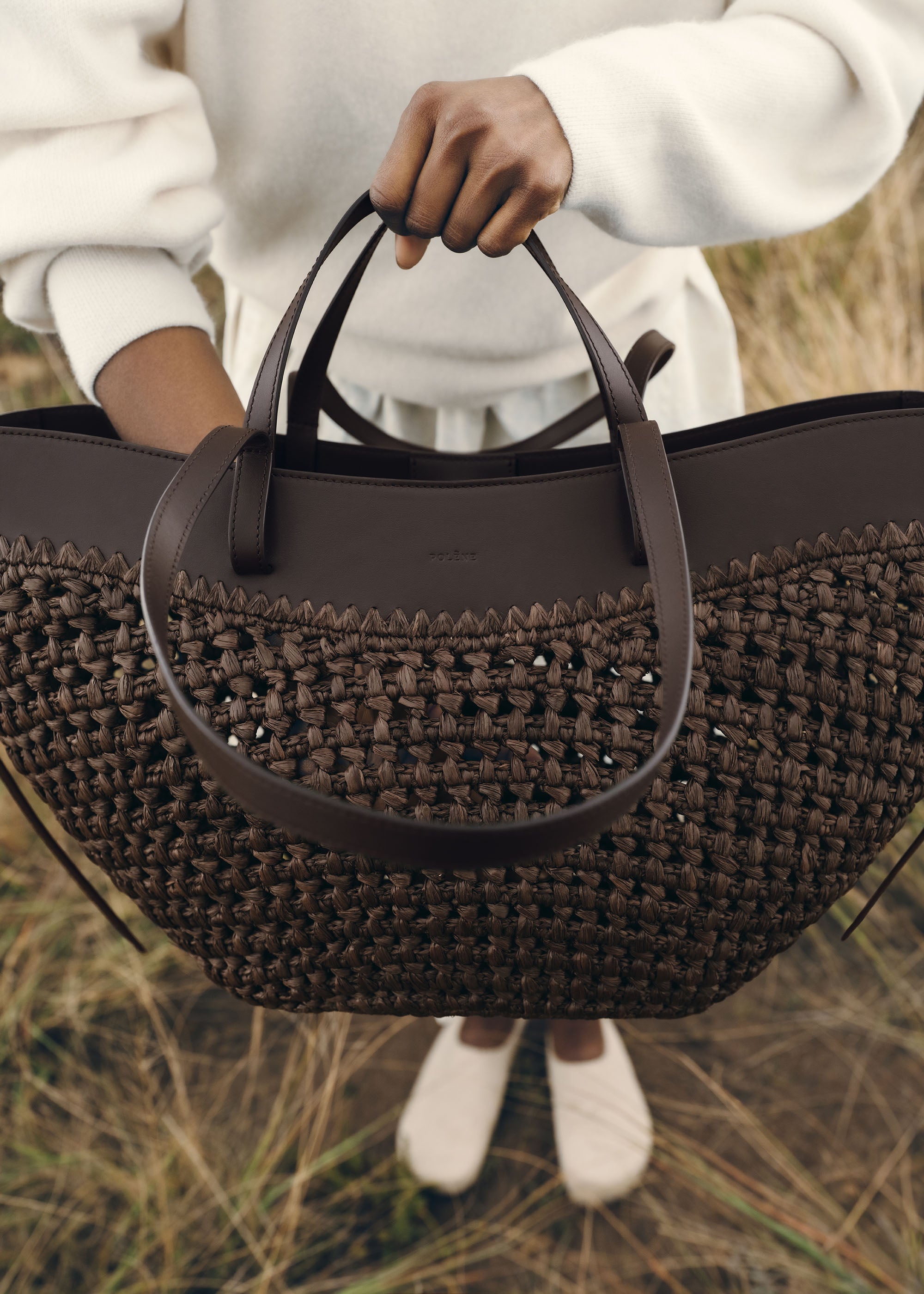 Polène | Bag - Cyme - Raphia Ebony – Polène EU