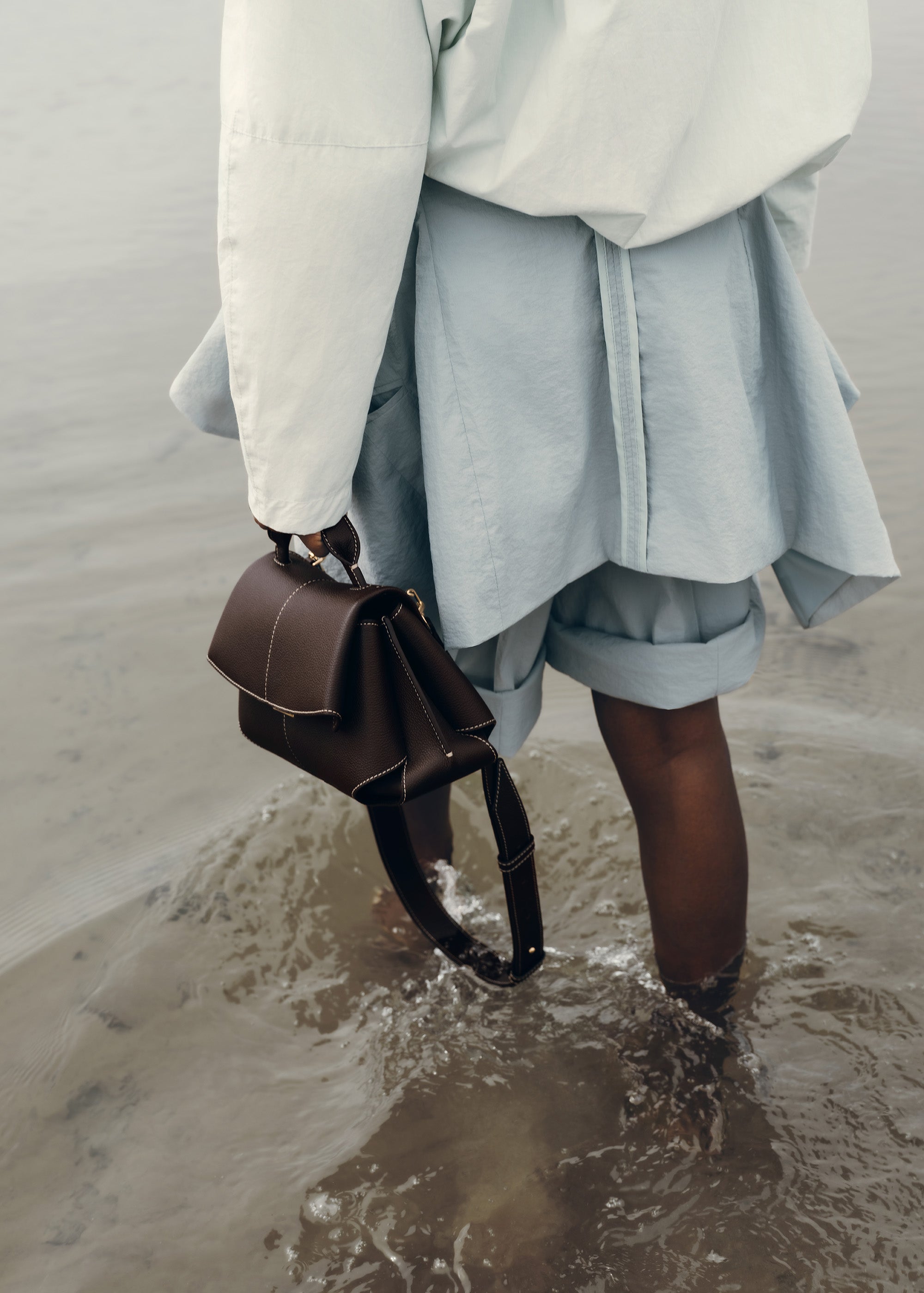 Polène | Bag - Mokki Mini - Textured Ebony – Polène EU