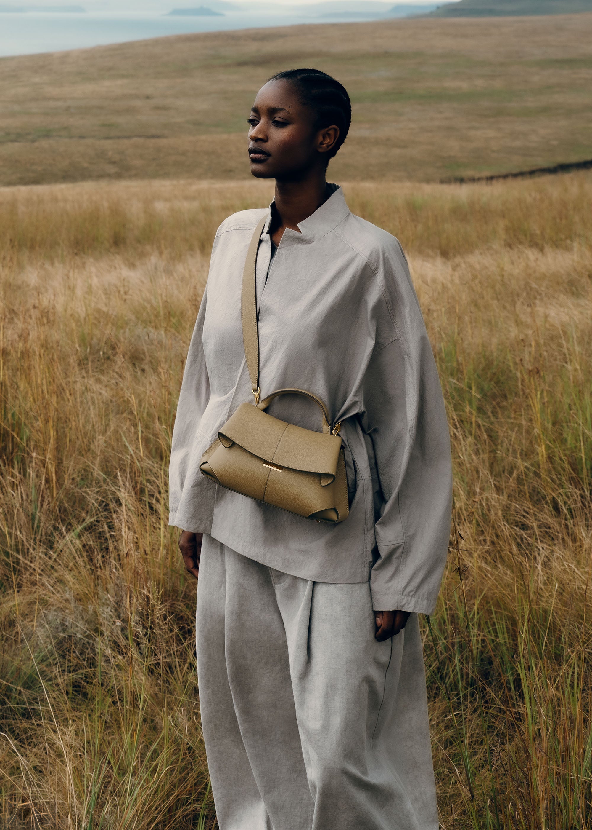 Polène | Bag - Mokki Mini - Textured Smoky Olive – Polène EU