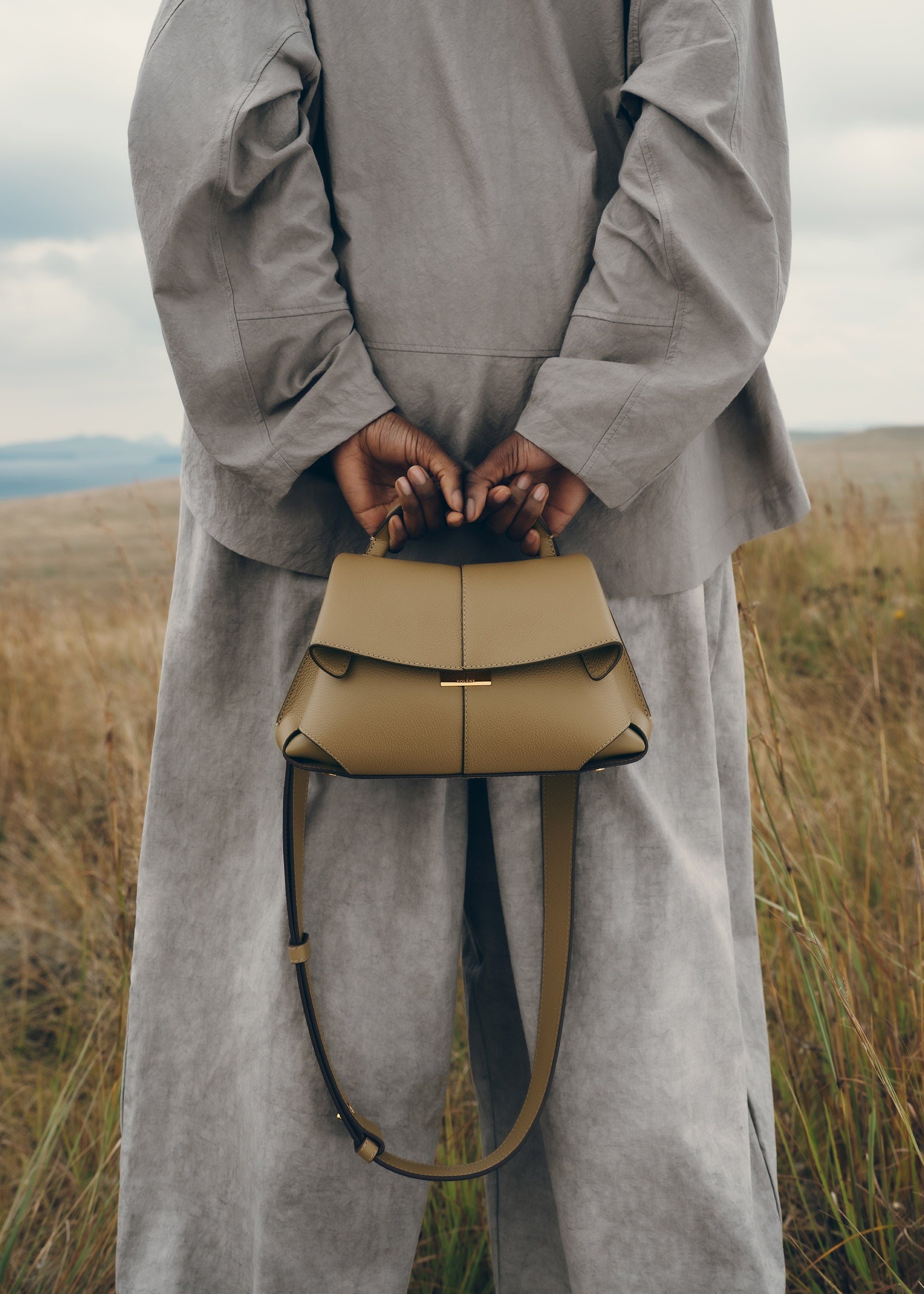 Polène | Bag - Mokki Mini - Textured Smoky Olive – Polène EU