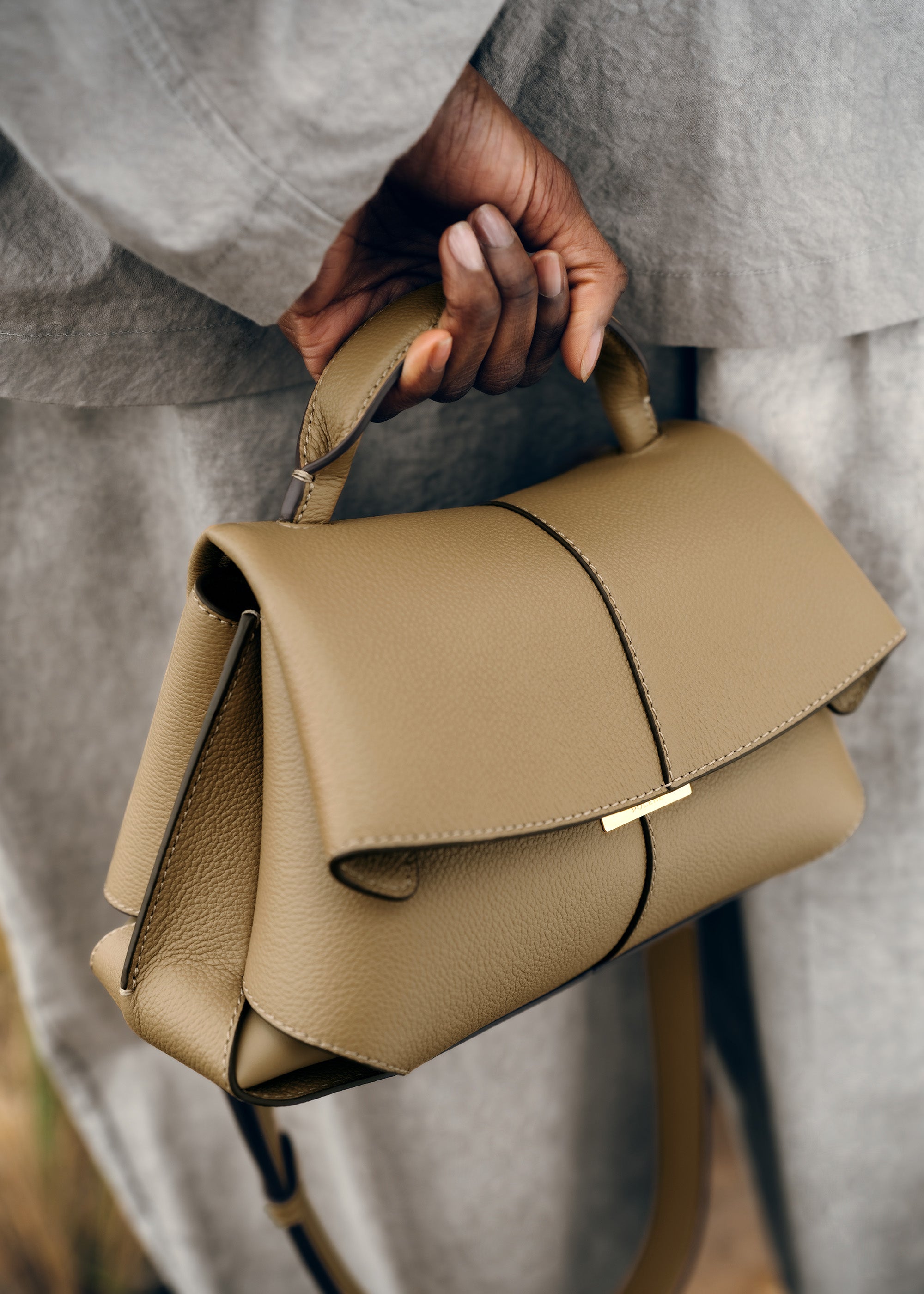 Polène | Bag - Mokki Mini - Textured Smoky Olive – Polène EU