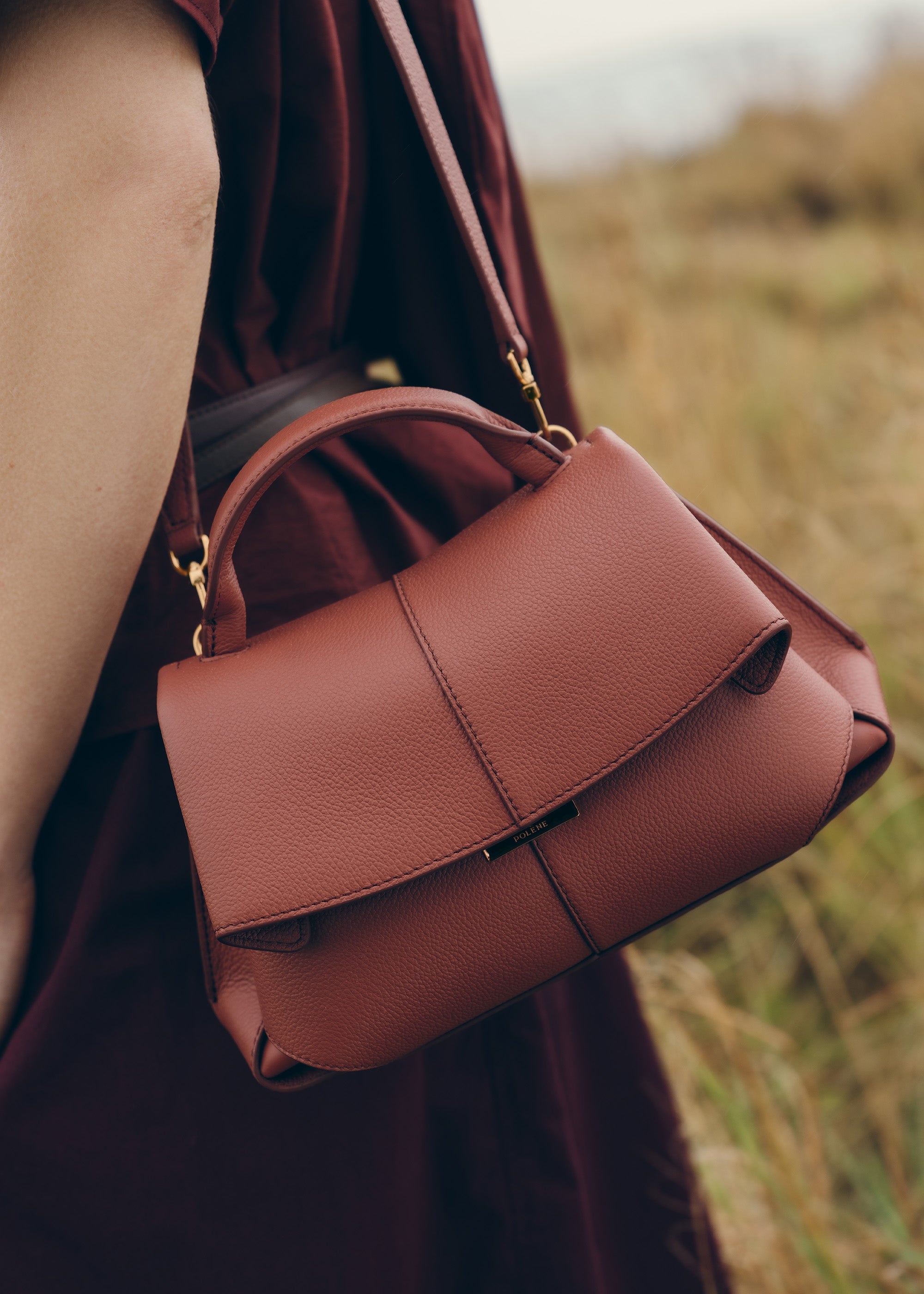 Polène | Bag - Mokki Mini - Textured Terracotta – Polène EU