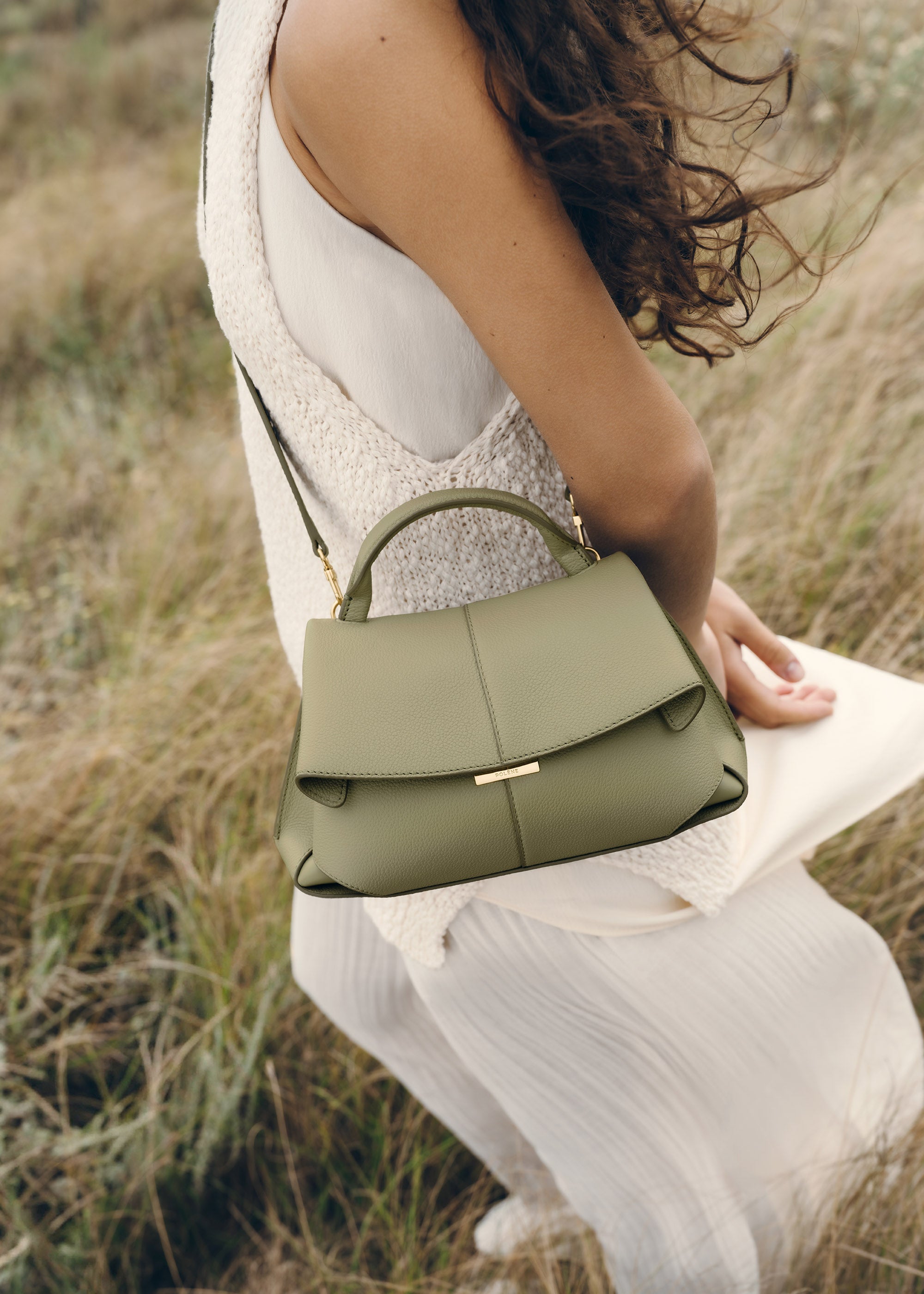 Polène | Bag - Mokki Mini - Textured Linden – Polène EU