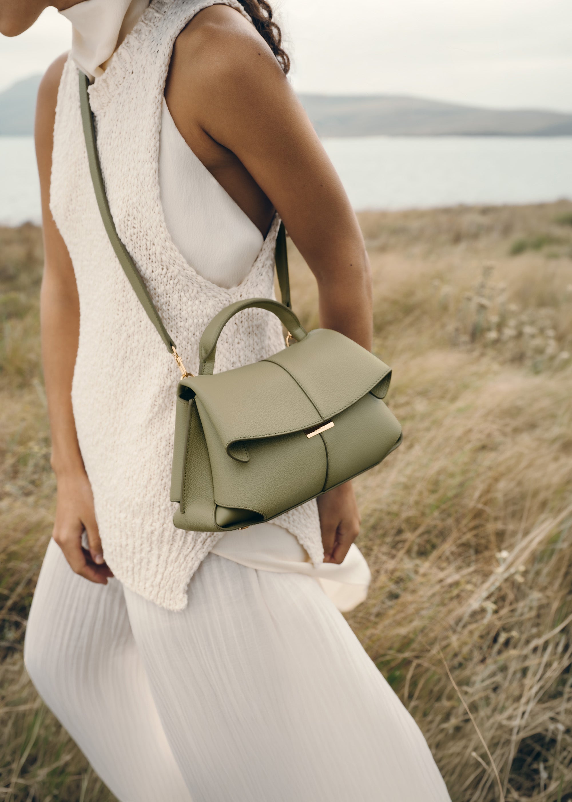 Polène | Bag - Mokki Mini - Textured Linden – Polène EU