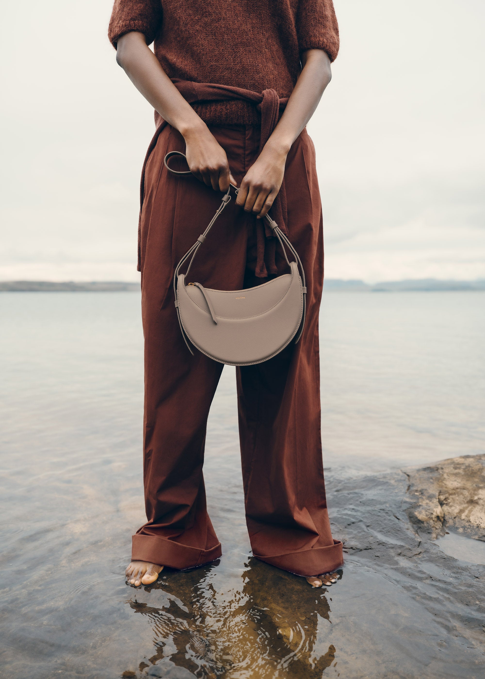 Polène | Bag - Numéro Dix - Textured Taupe – Polène EU