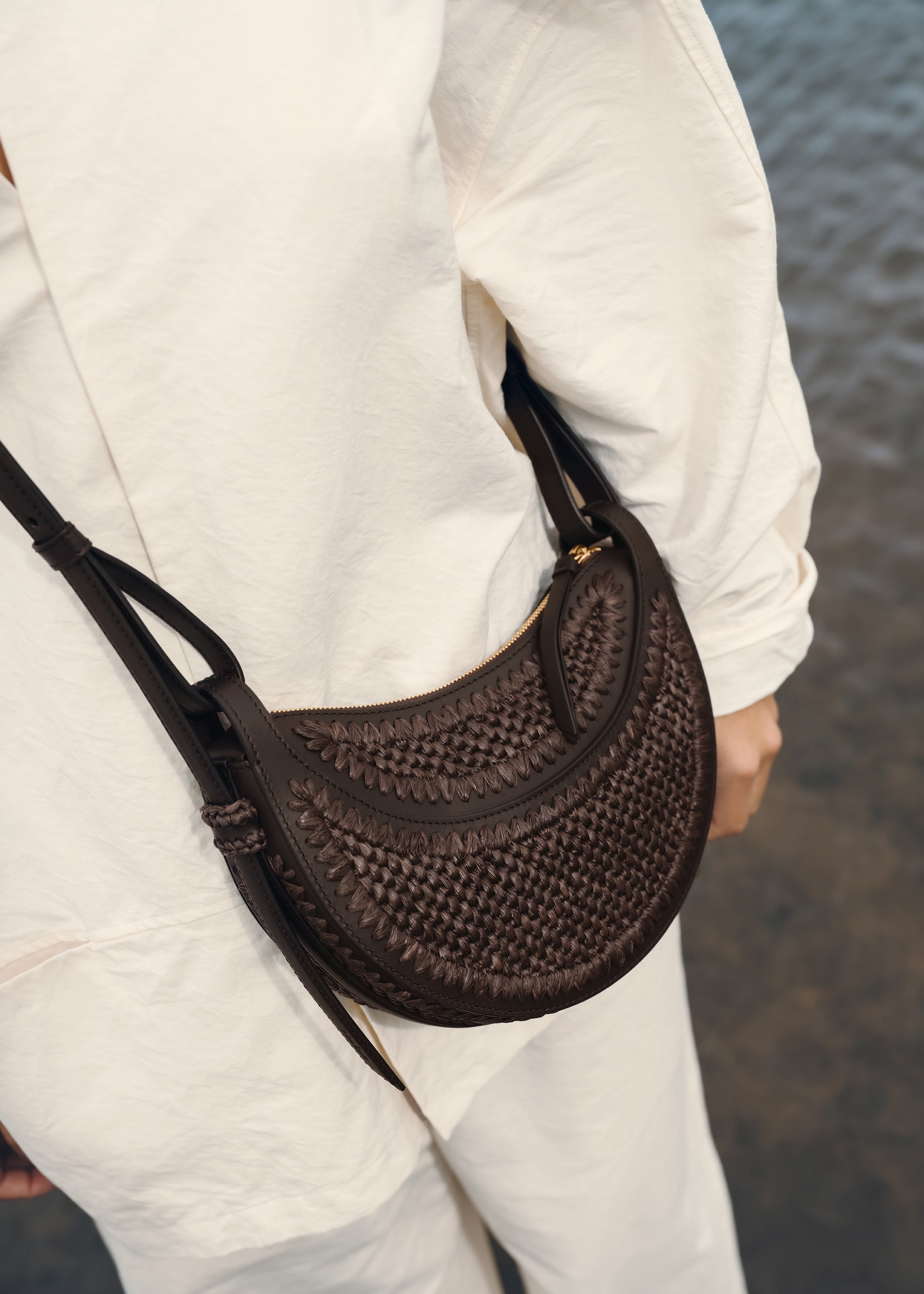 Polène | Bag - Numéro Dix - Raffia Ebony – Polène EU