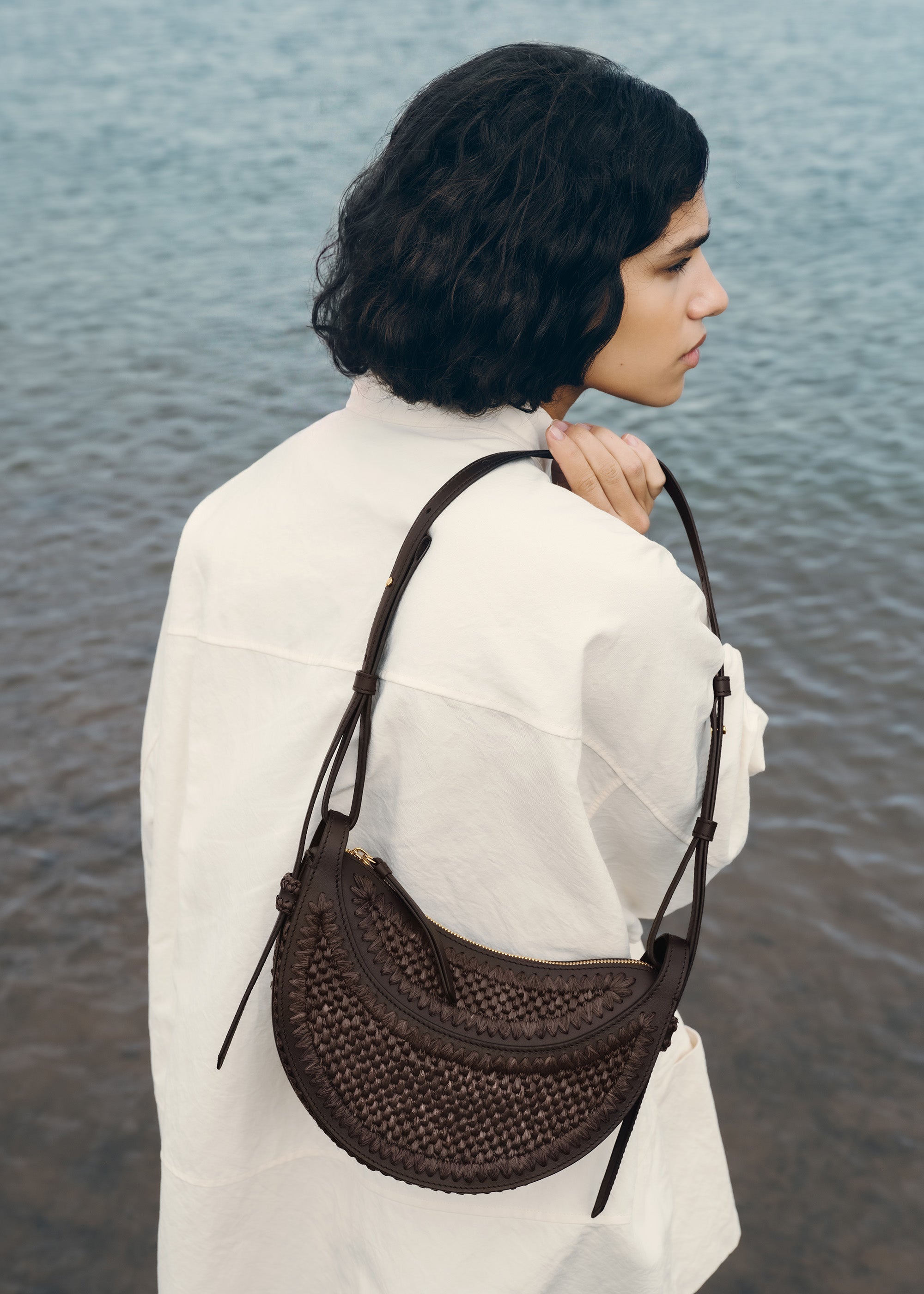 Polène | Bag - Numéro Dix - Raffia Ebony – Polène EU