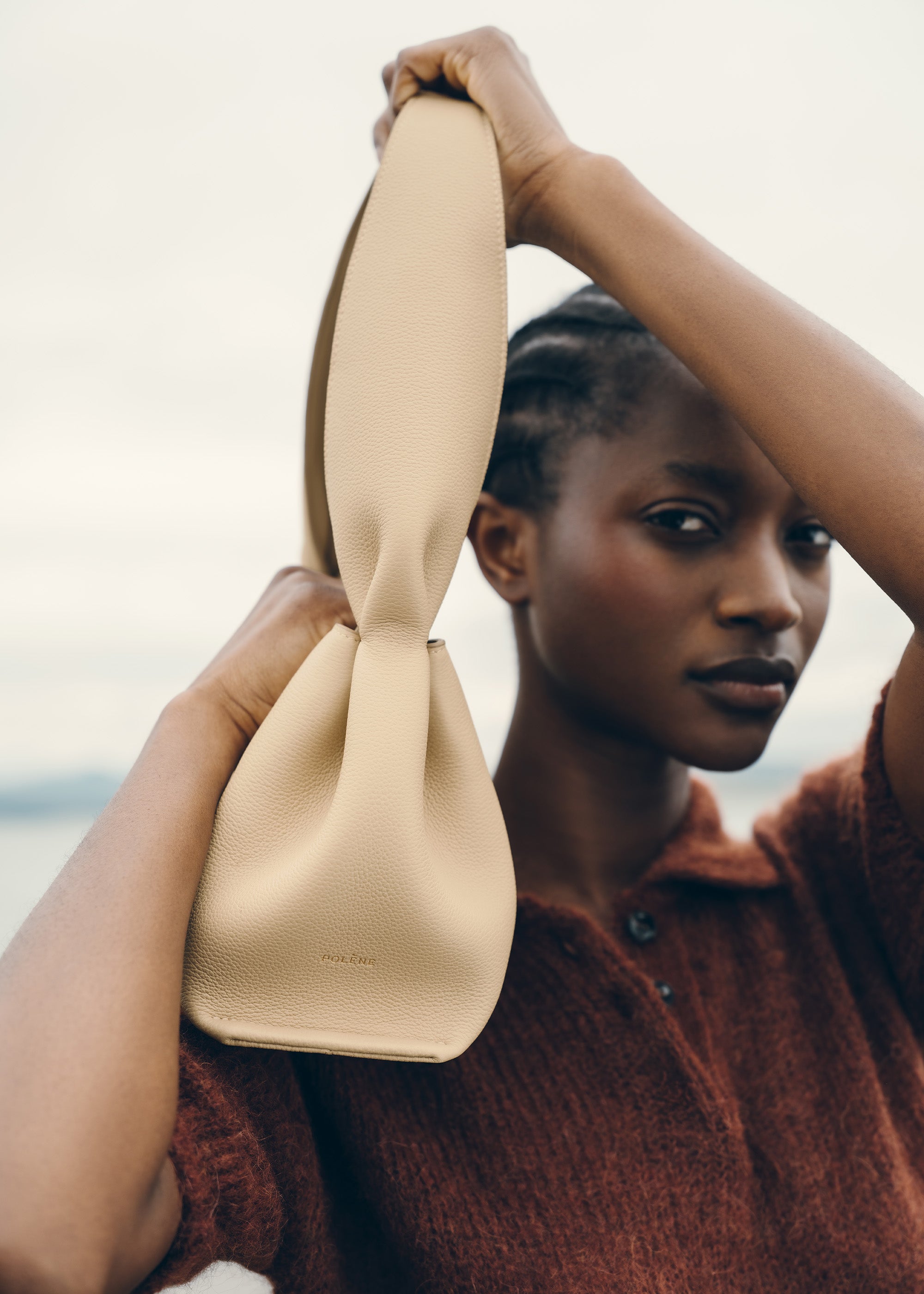 Polène | Bag - Numéro Neuf East-West - Textured Sand – Polène EU