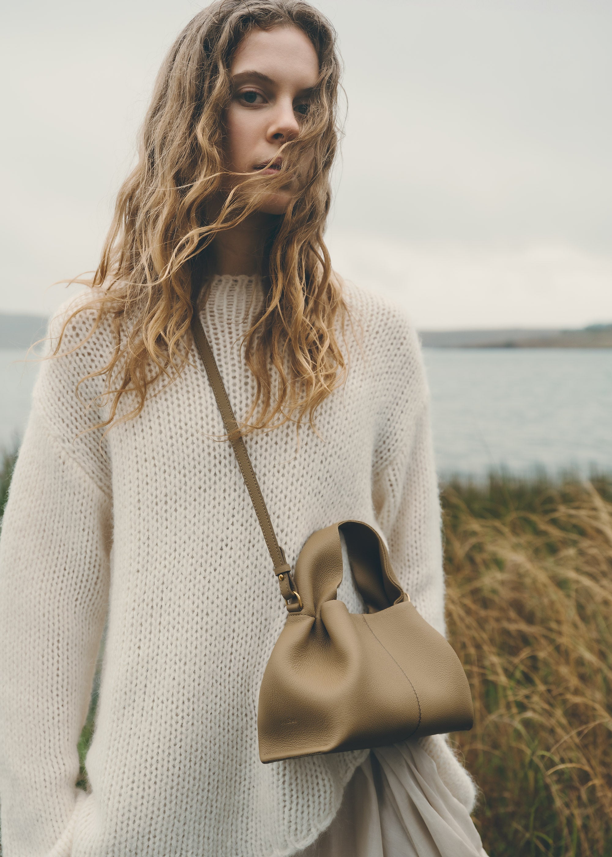 Polène | Bag - Numéro Neuf Mini - Textured Smoky Olive – Polène EU