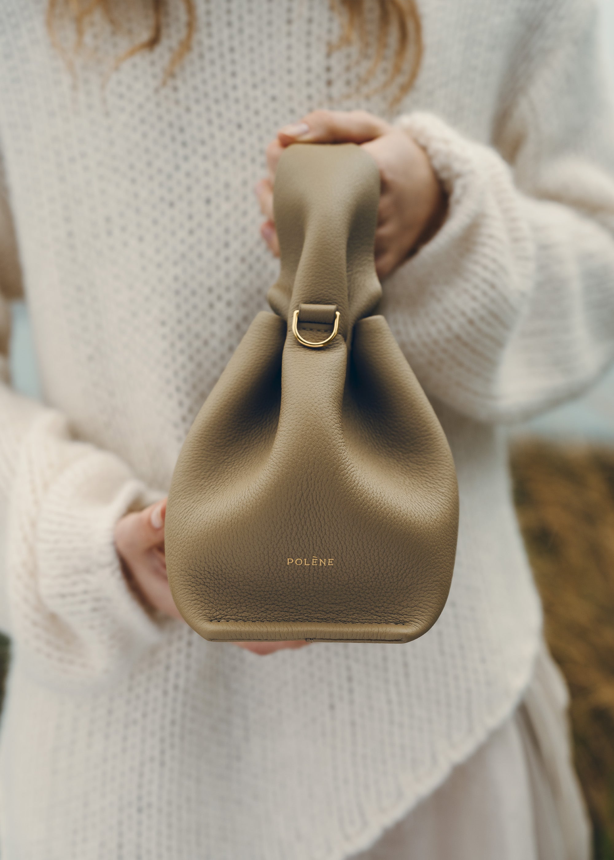 Polène | Bag - Numéro Neuf Mini - Textured Smoky Olive – Polène EU