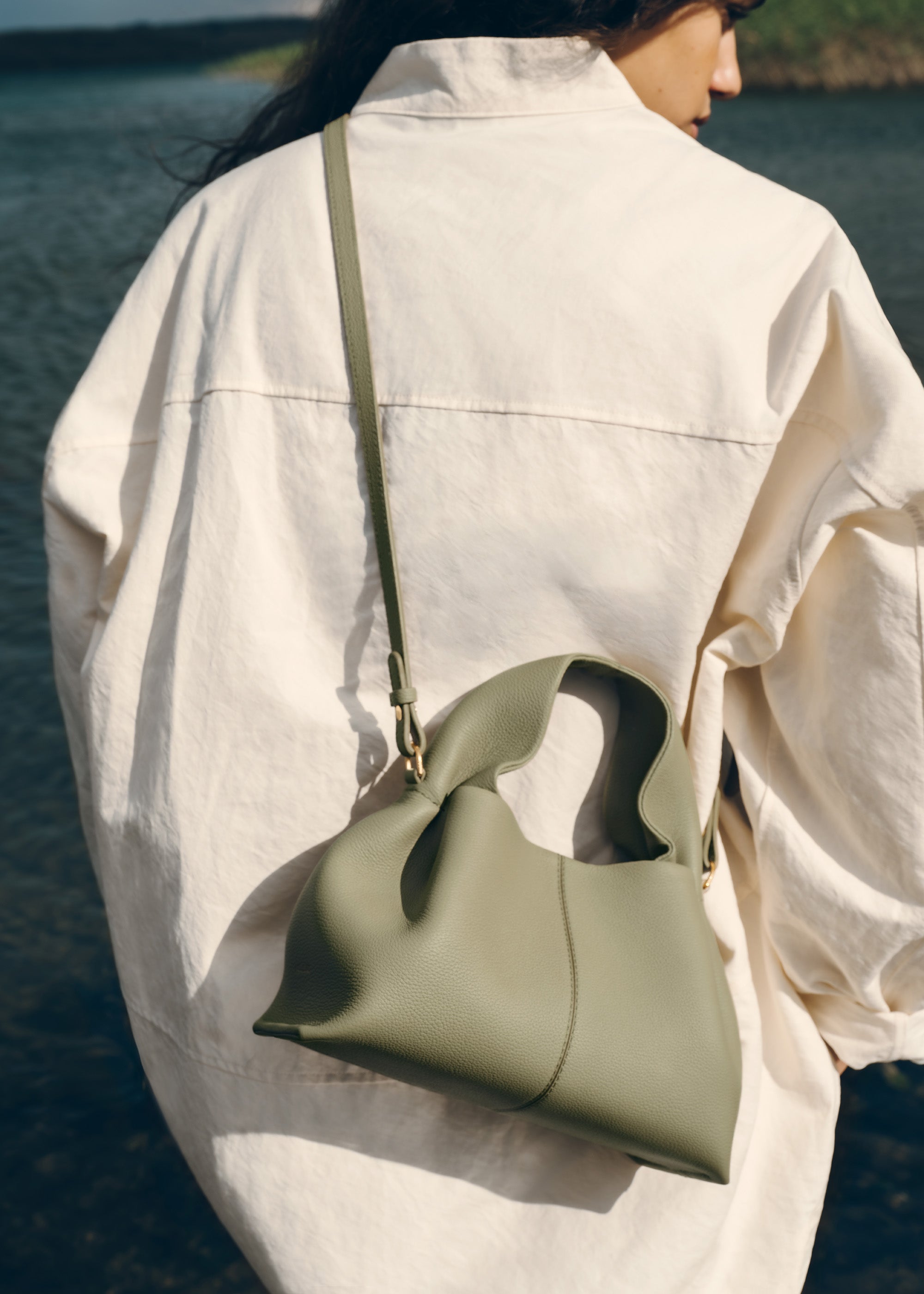 Polène | Bag - Numéro Neuf Mini - Textured Linden – Polène EU
