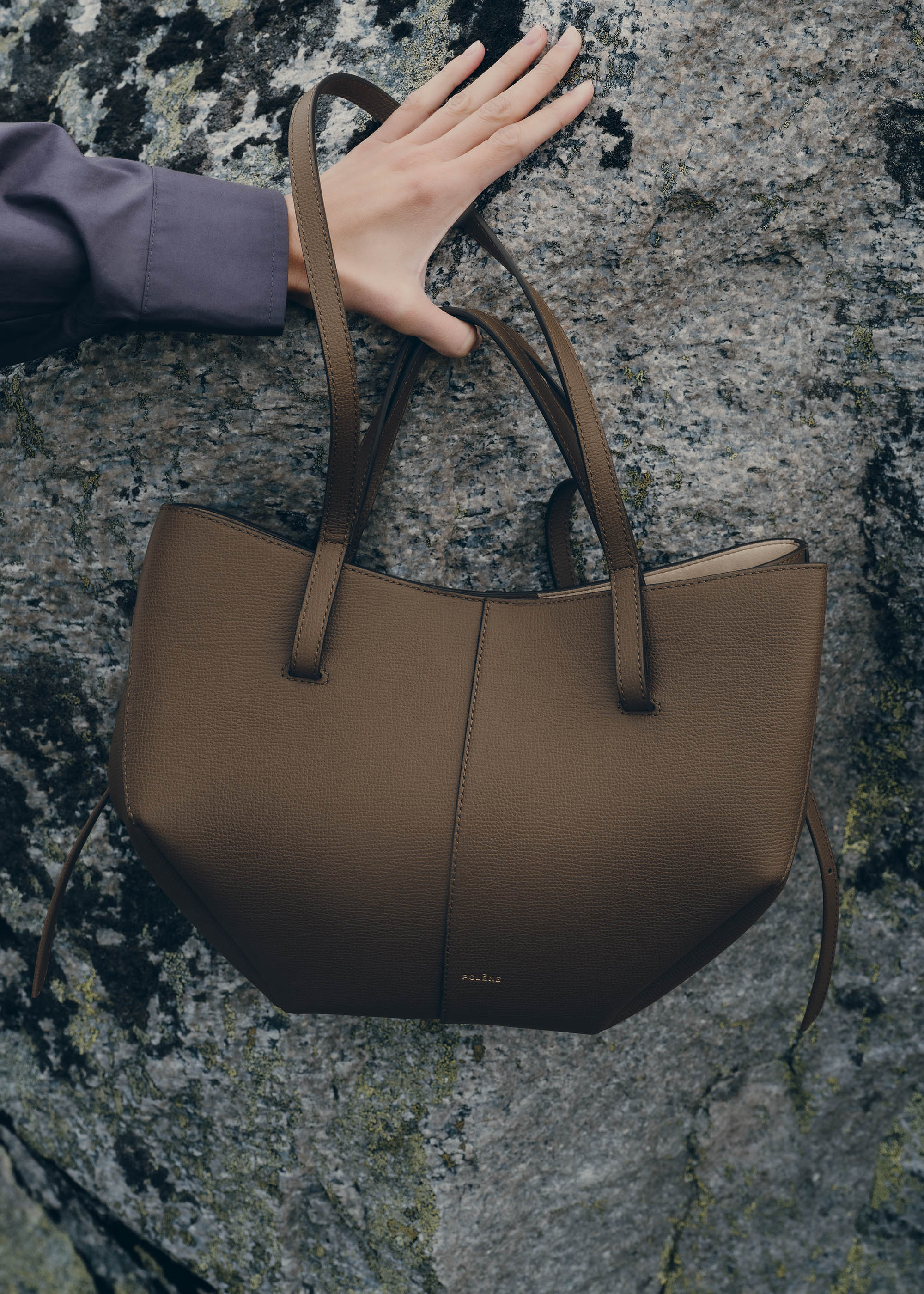 Polène | Bag - Cyme Mini - Textured Candied Chestnut – Polène EU
