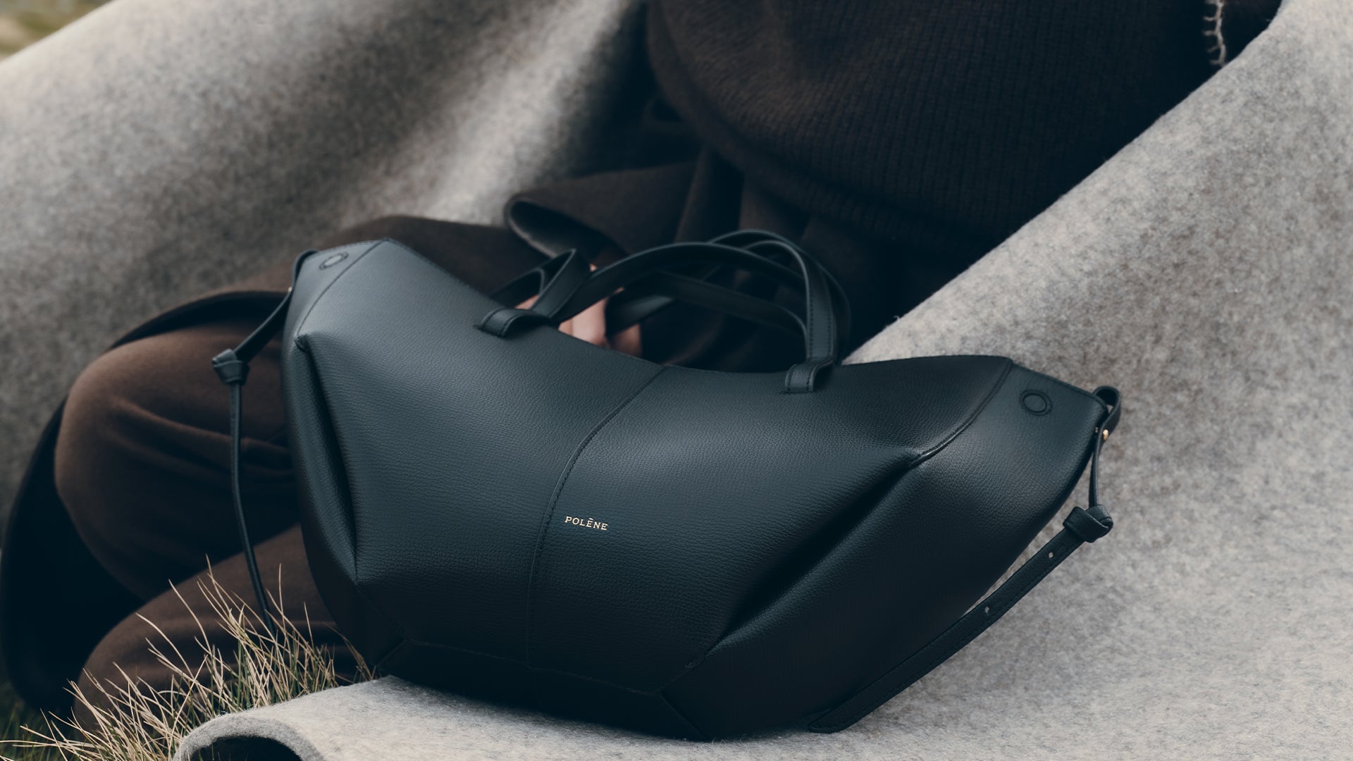 Polène | Bag - Cyme Mini - Textured Ebony – Polène EU