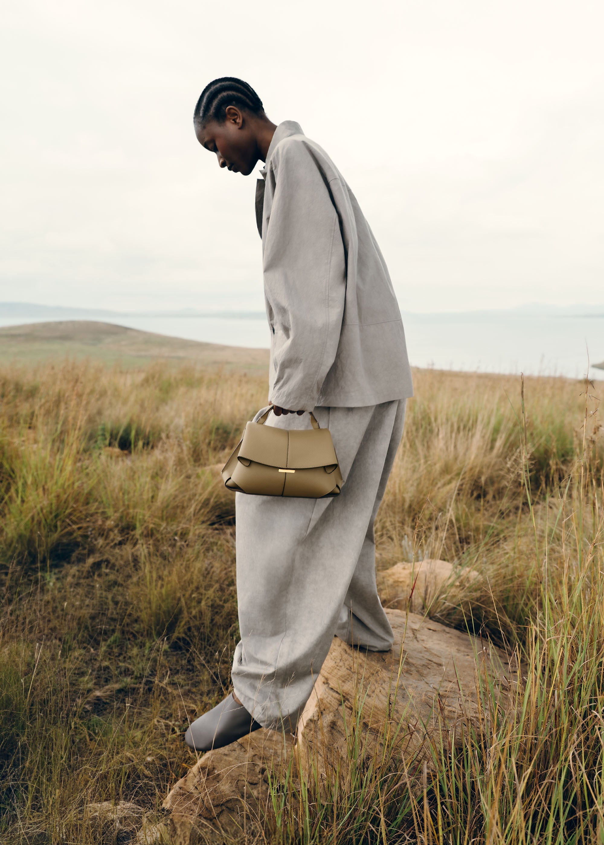 Polène | Bag - Mokki Mini - Textured Smoky Olive – Polène EU